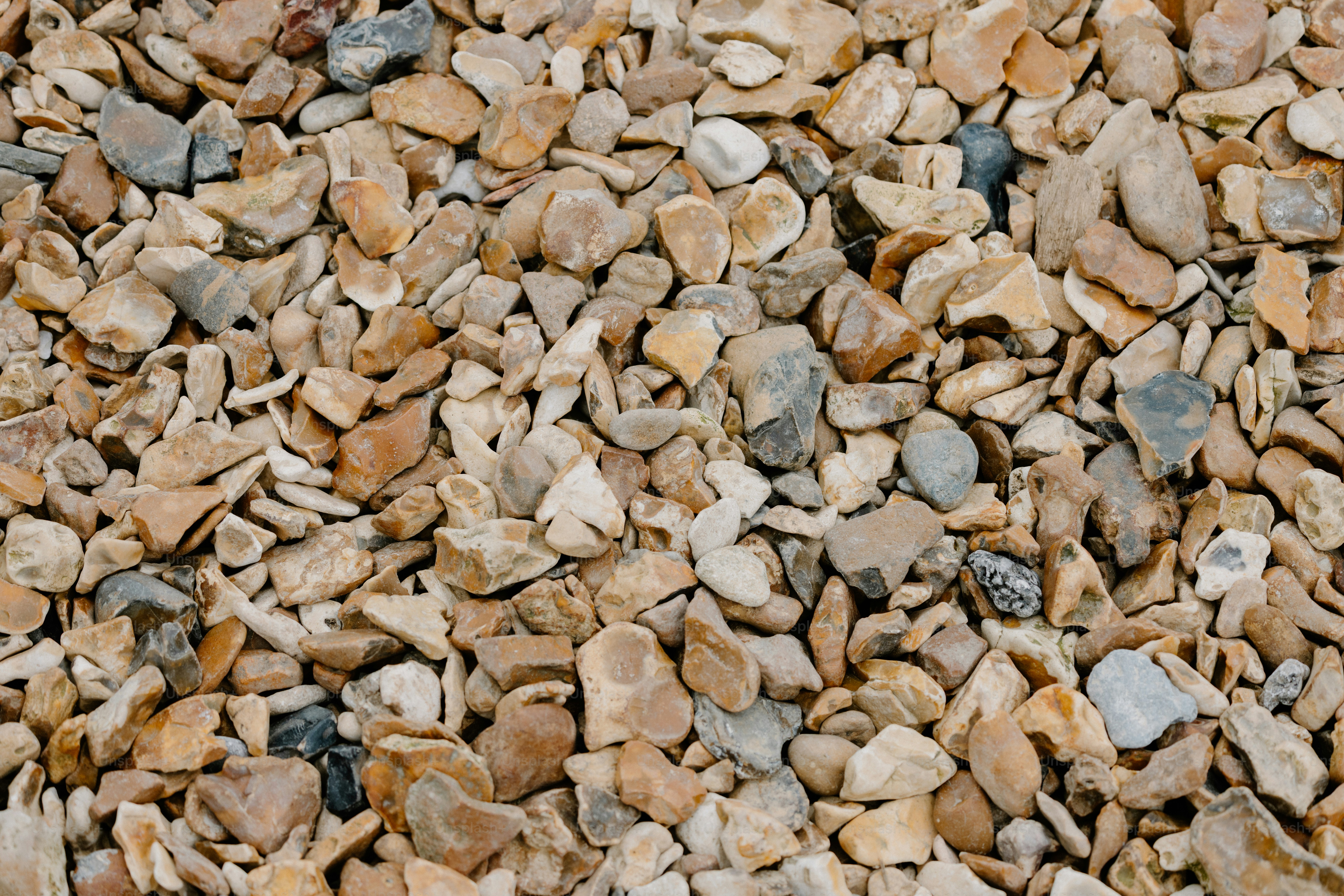 A close-up view of gravel and small stones.