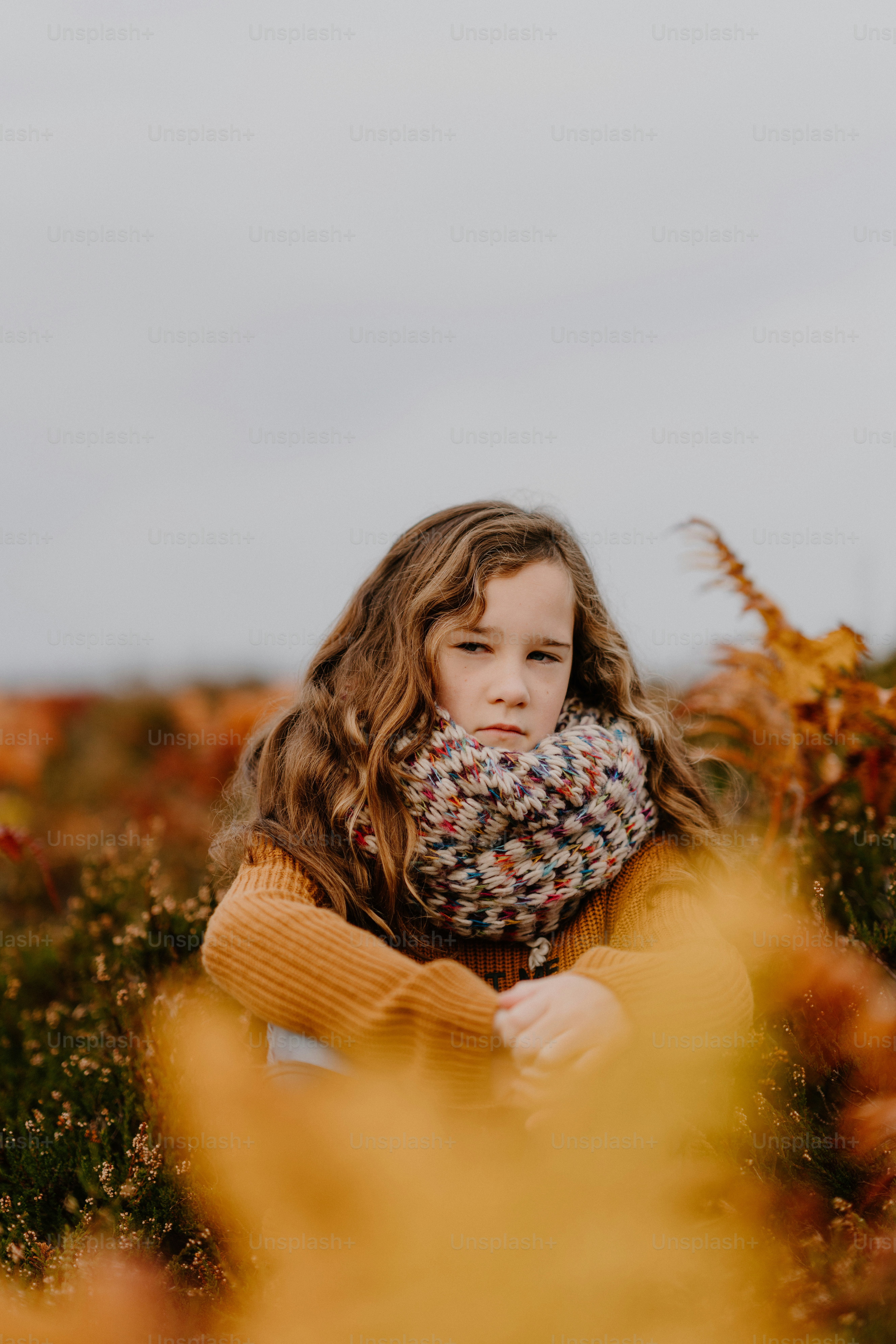 A girl is sitting in autumn foliage. photo – Girl Image on Unsplash