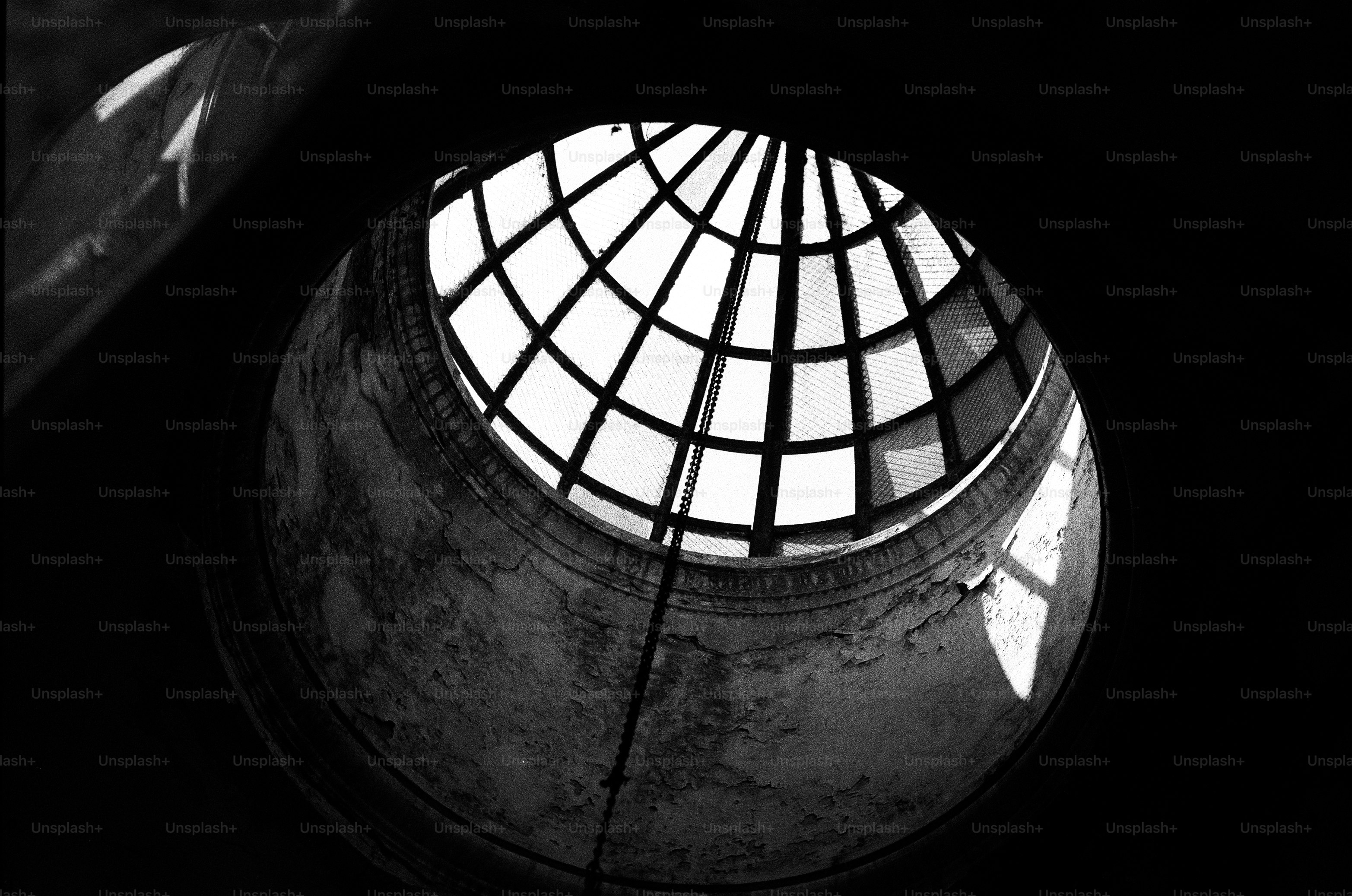 A circular window is seen from below. photo Texture Image