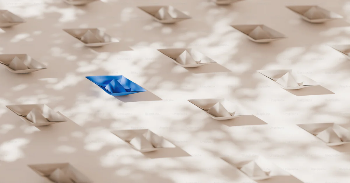 One blue object stands out from the many whites. photo – Boat Image on ...
