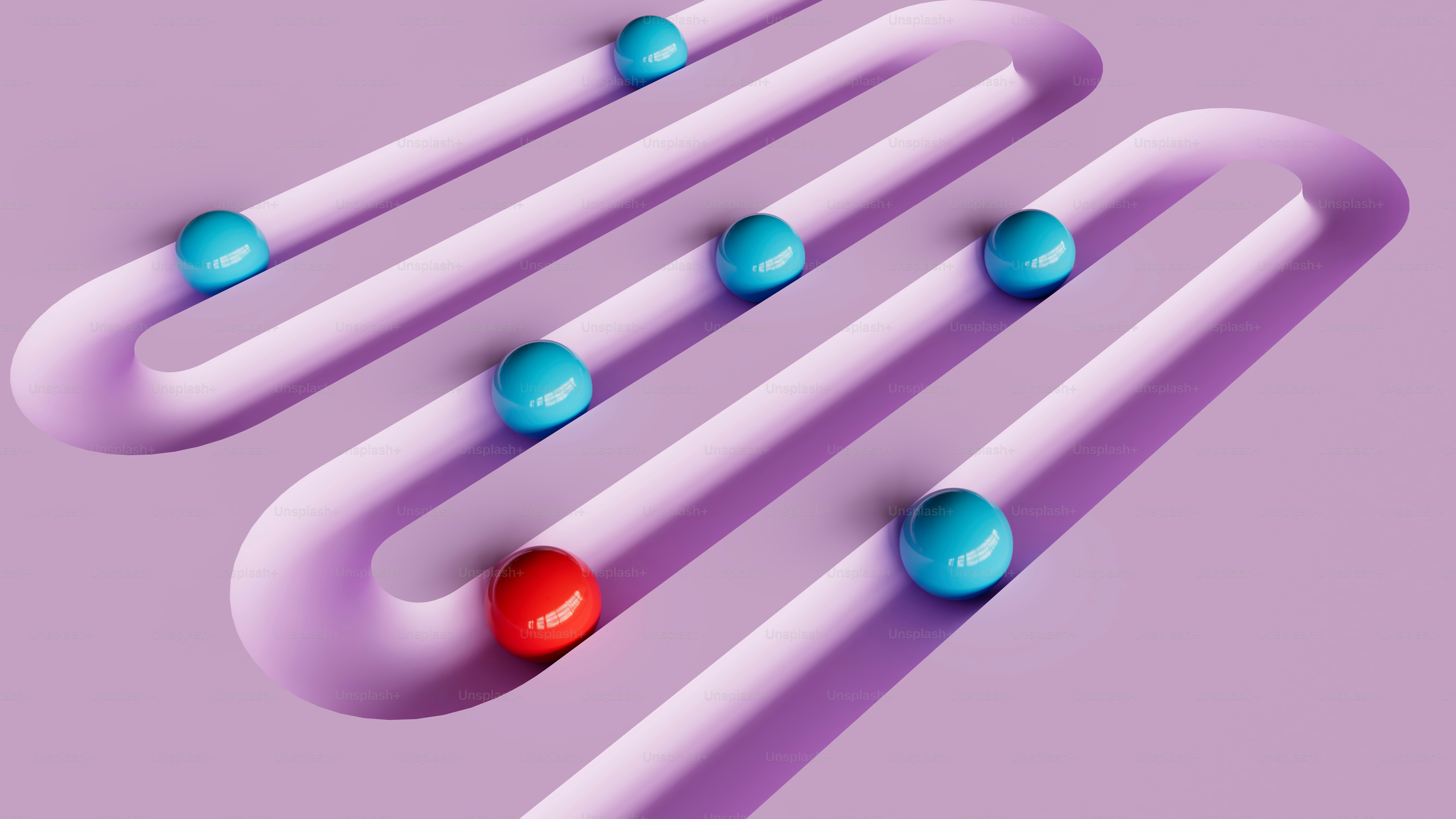 Red ball followed through a winding path. photo – Wallpaper Image on ...
