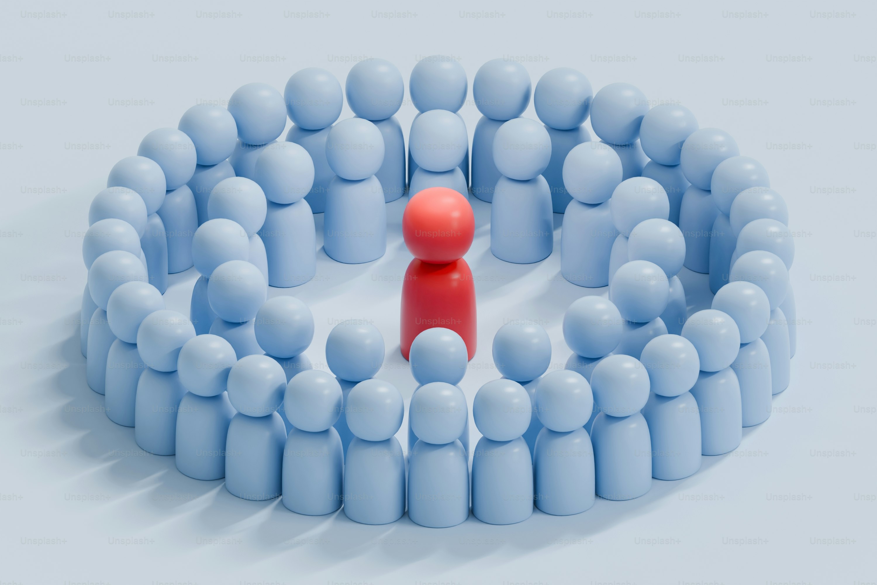 A leader stands out among a group.