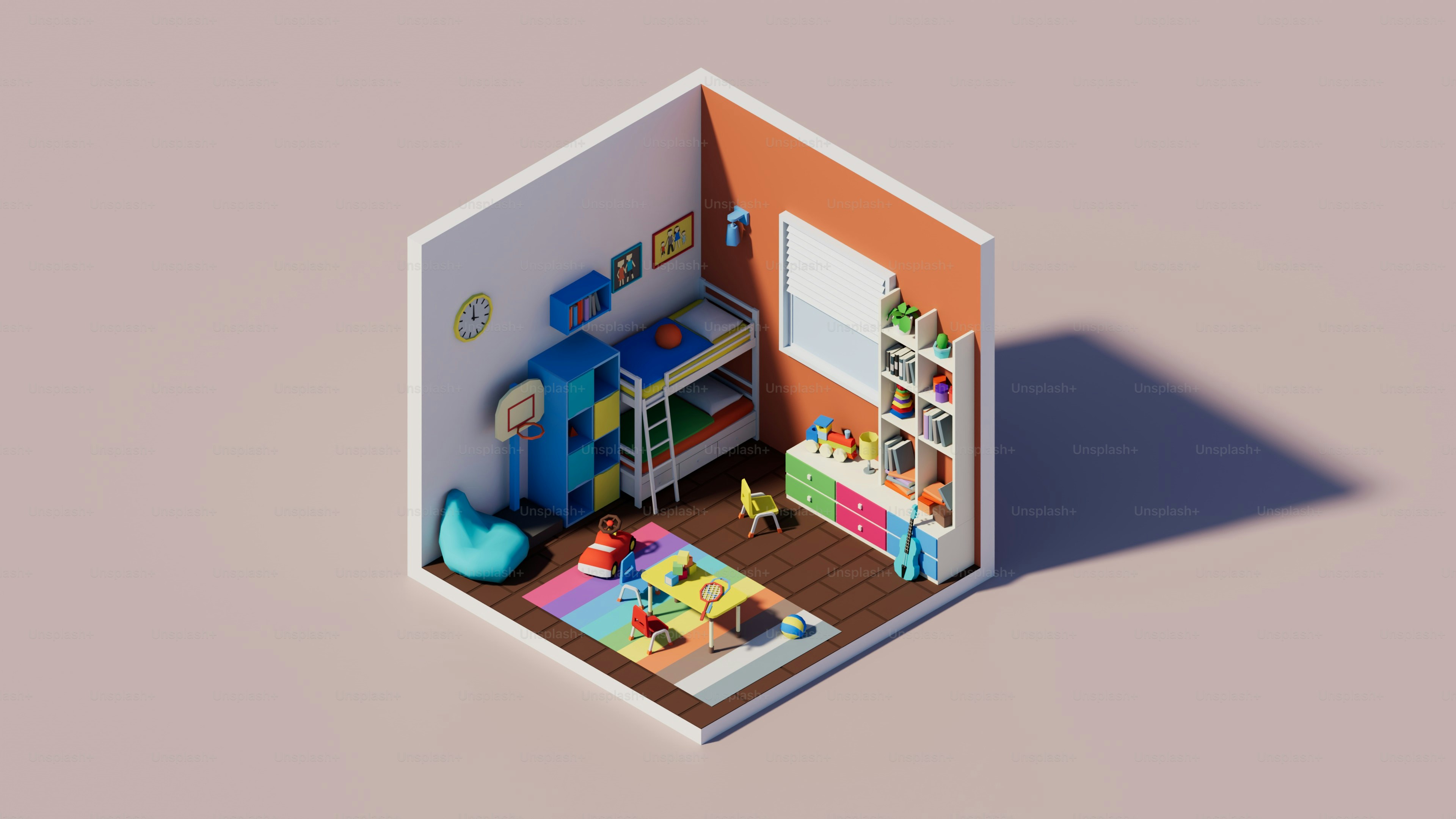 A colorful and cozy child's bedroom.