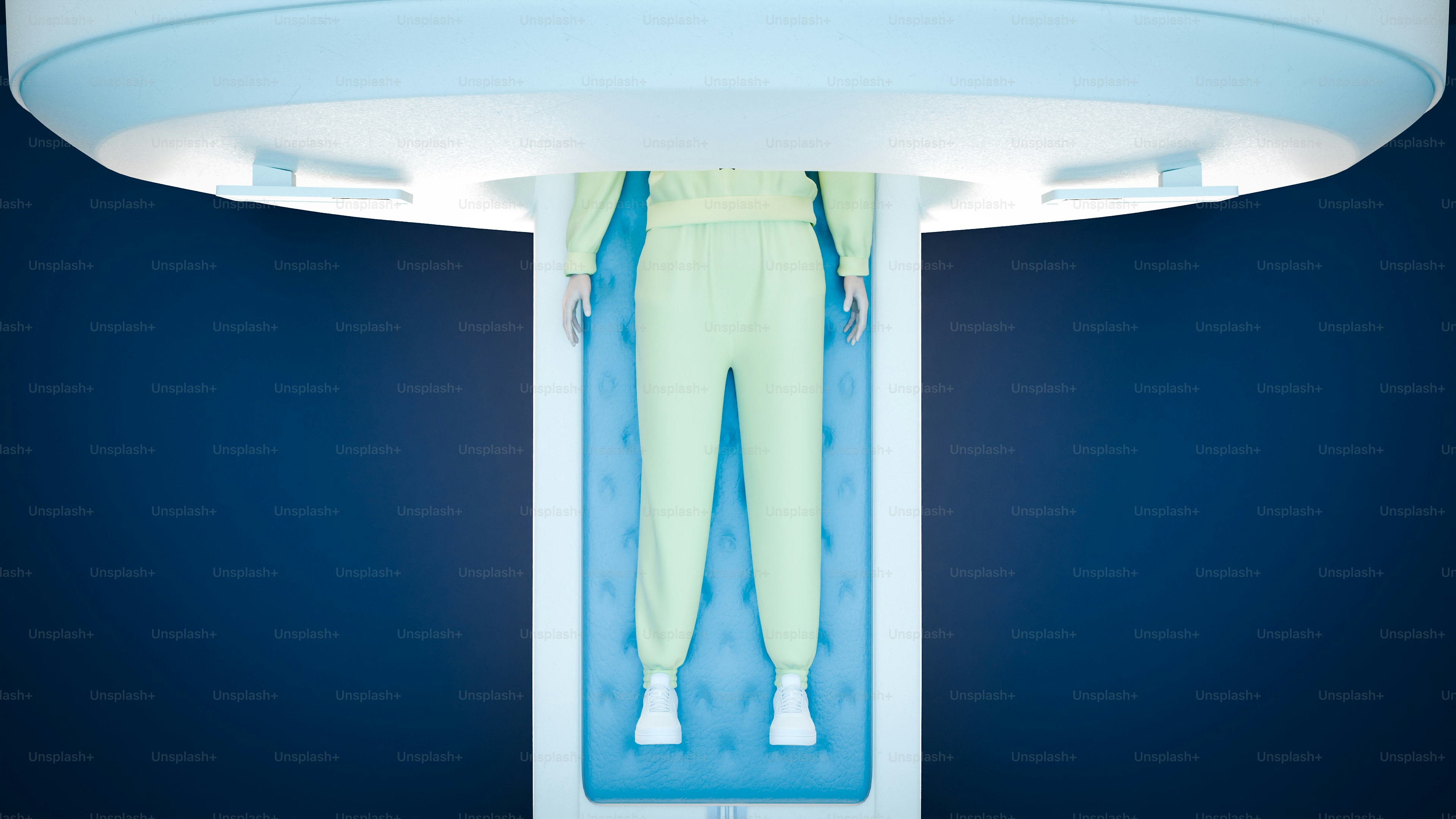 Uma pessoa descansa em uma câmara criogênica.