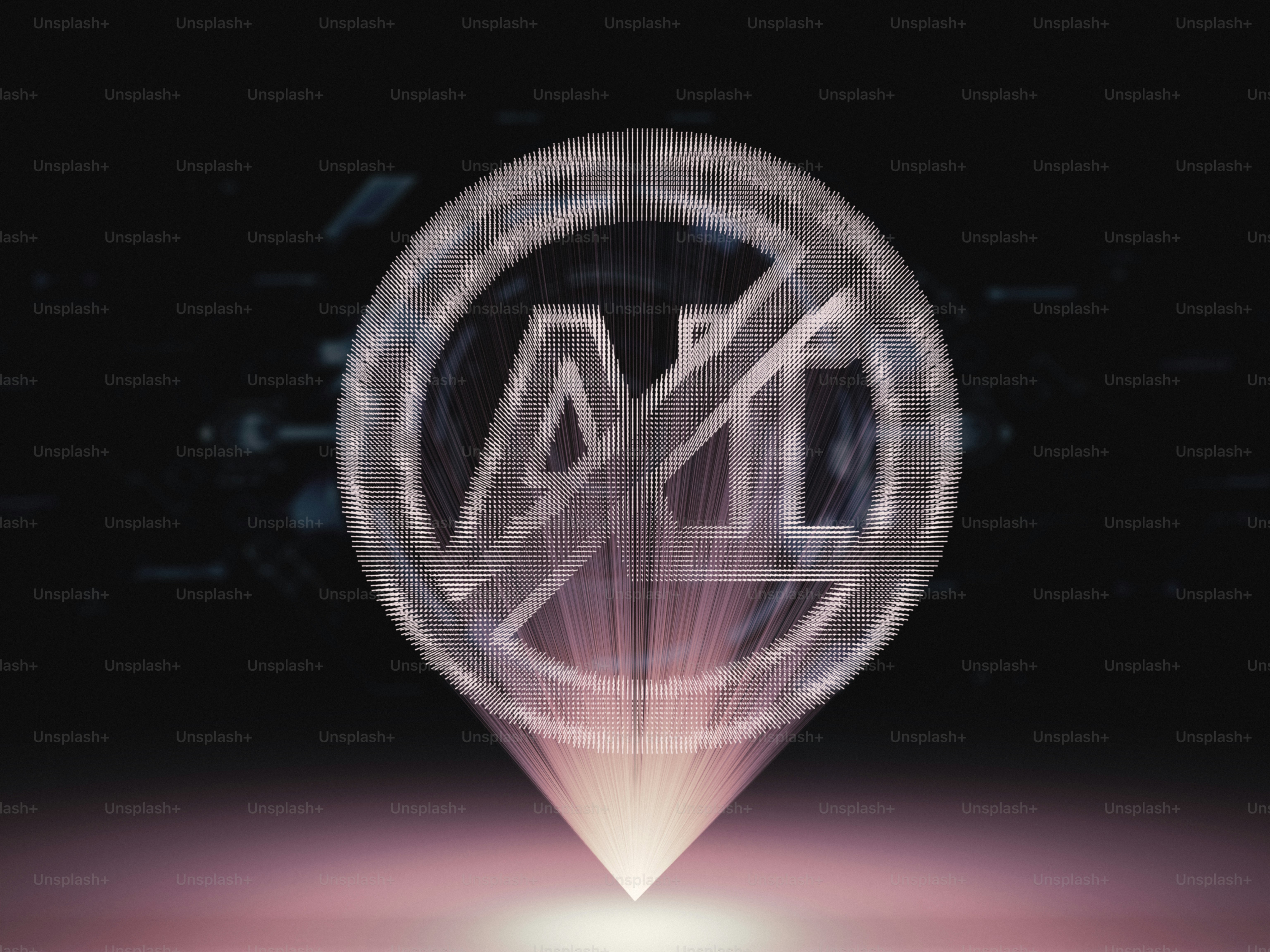 Keine KI wird in einem futuristischen, holografischen Stil gezeigt.