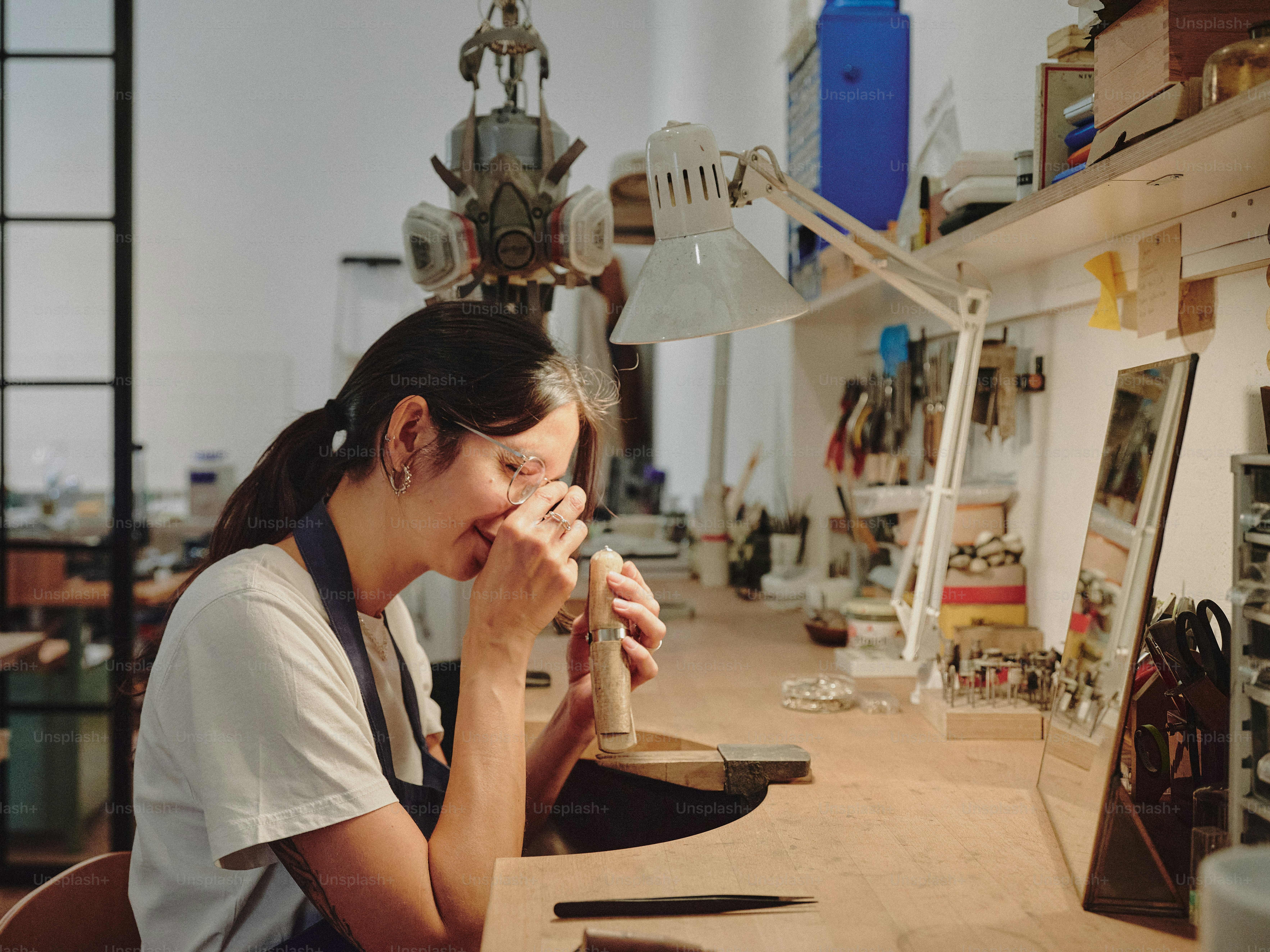 Craftsperson at work on jewellery