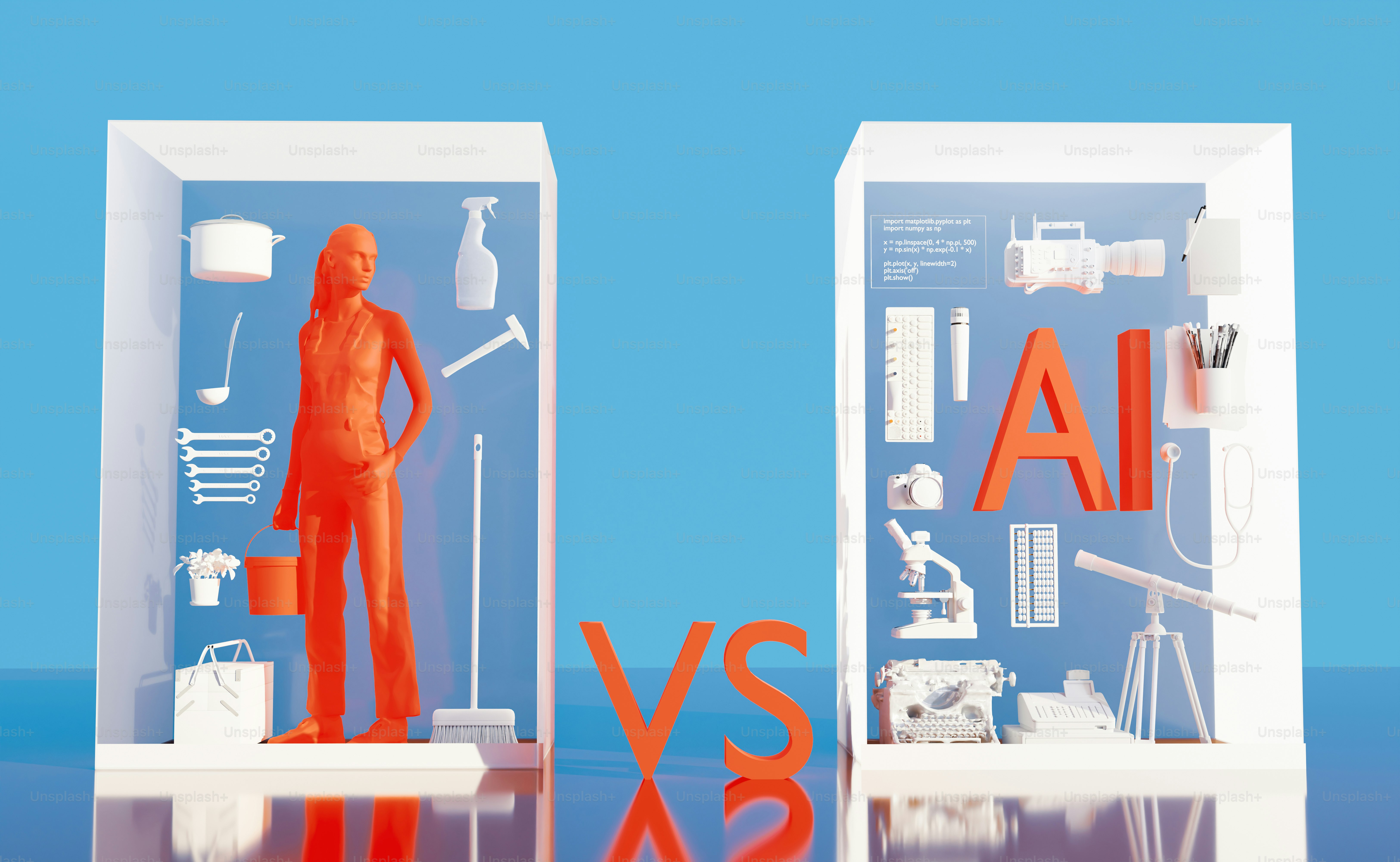 Trabalho doméstico humano versus inteligência artificial.