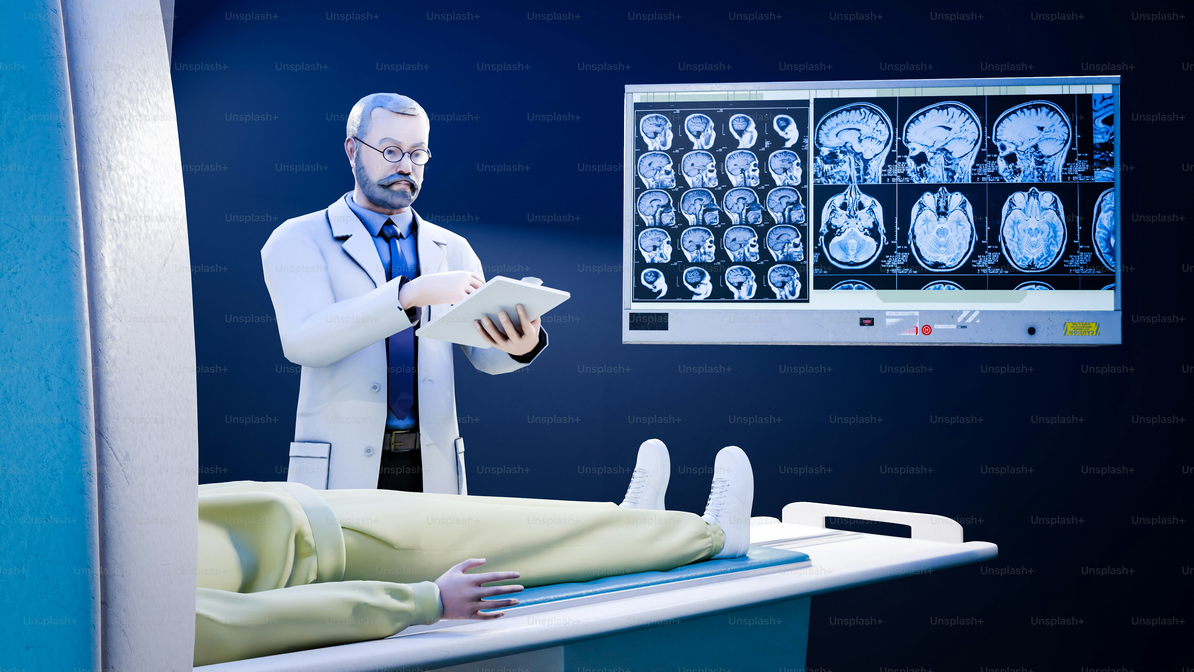 A doctor studies brain scans of a patient. photo – Health Image on Unsplash