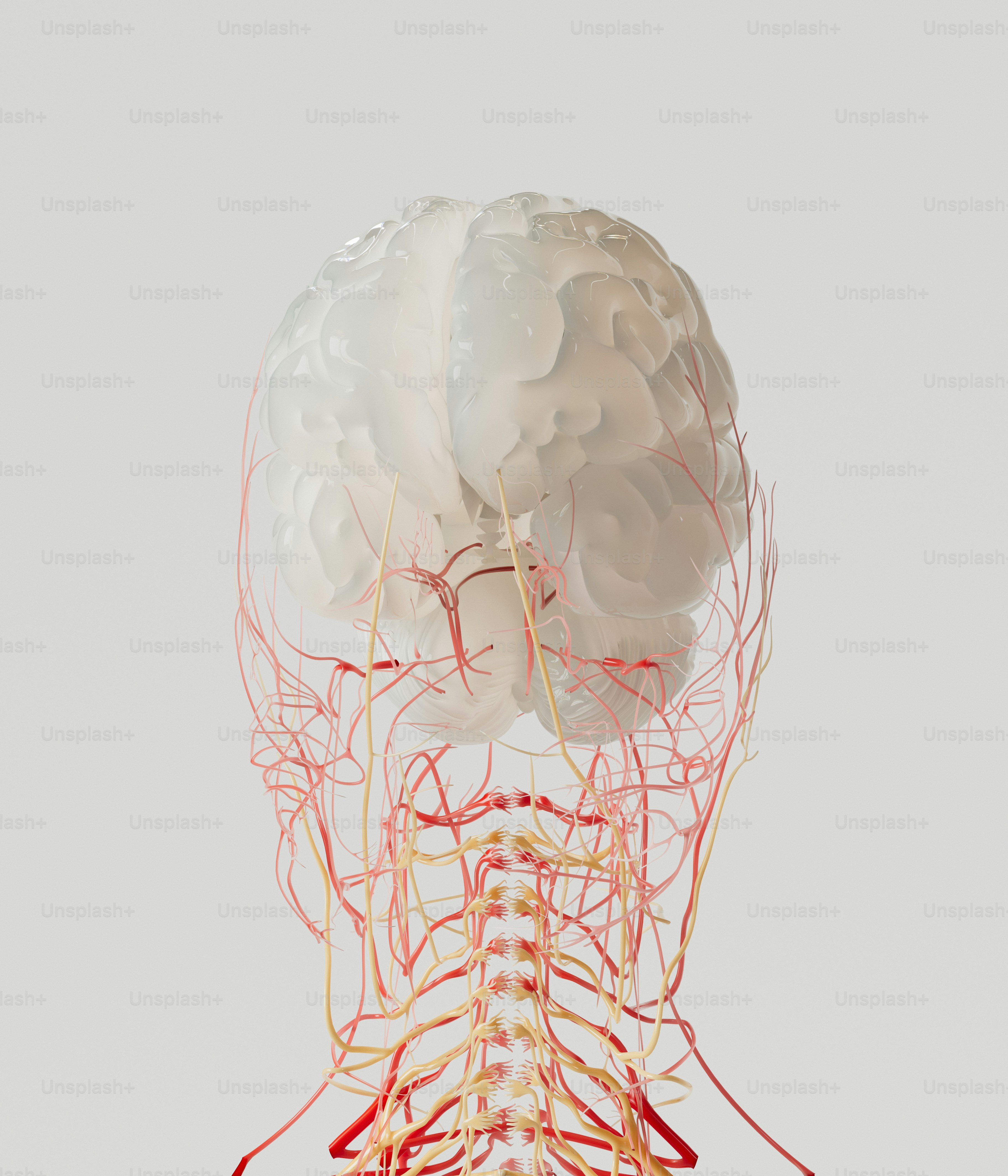 Una vista anatómica muestra el cerebro y la médula espinal.