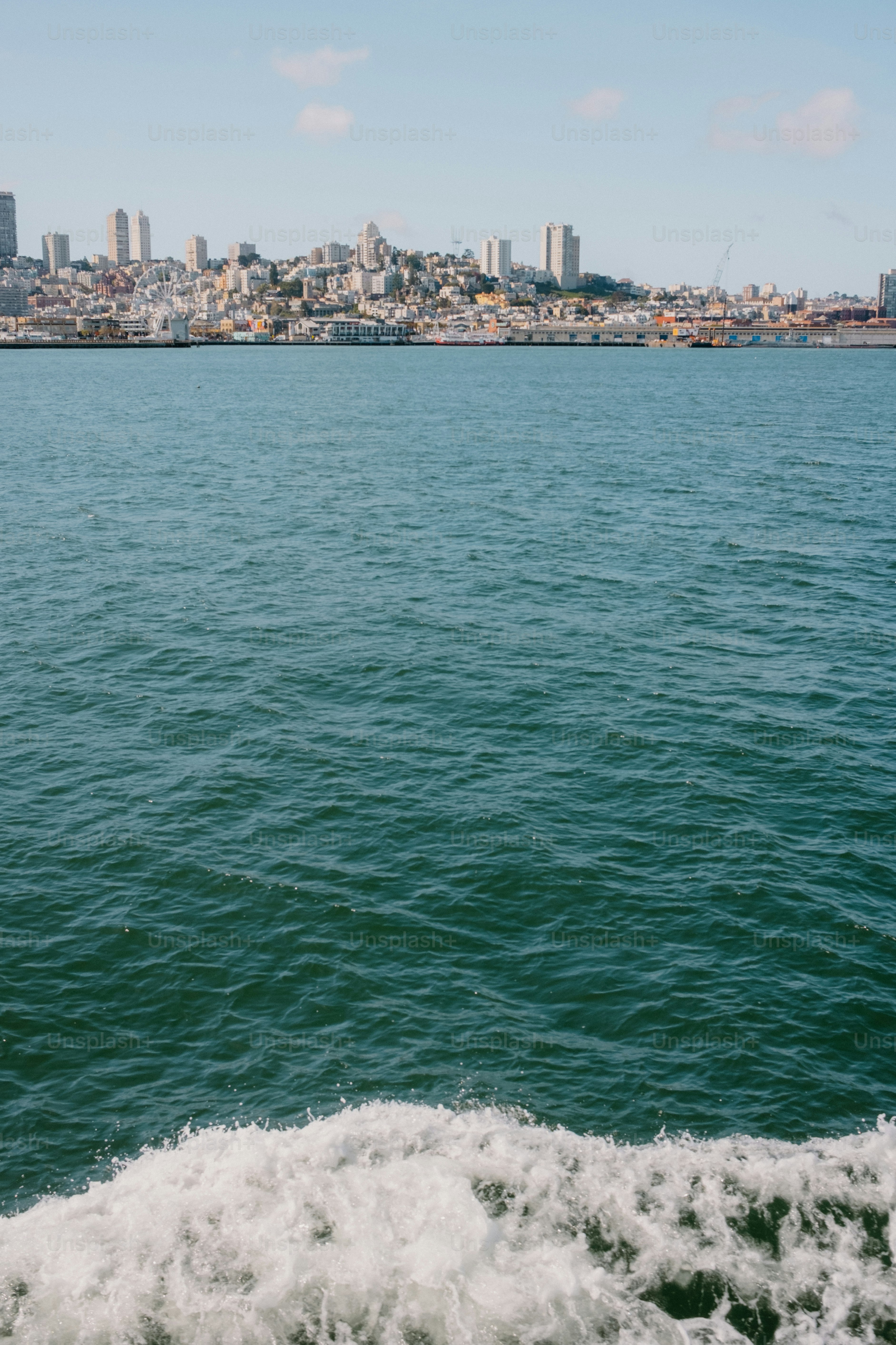 Skyline della città visto dall'acqua.