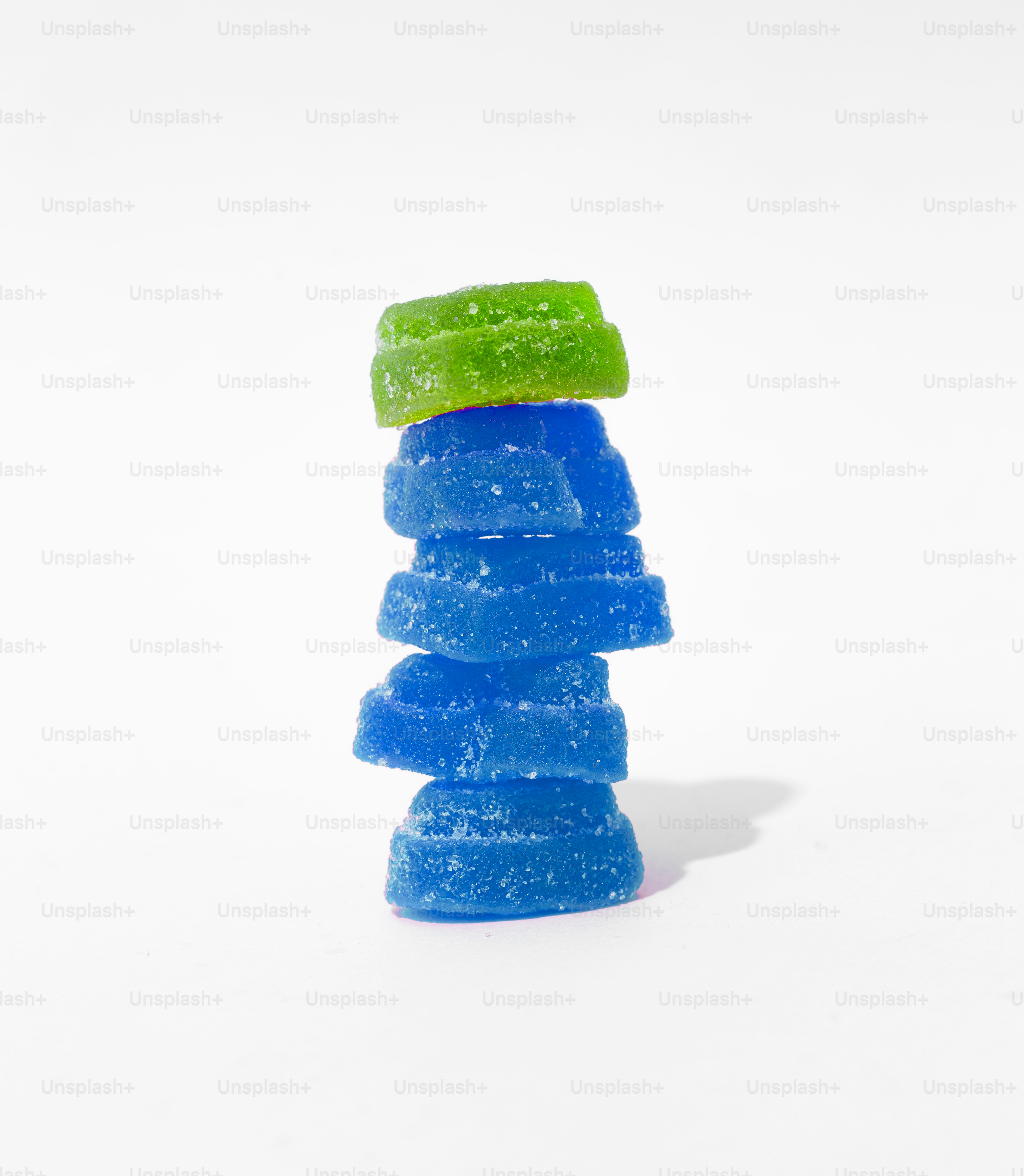A stack of colorful gummy candies.