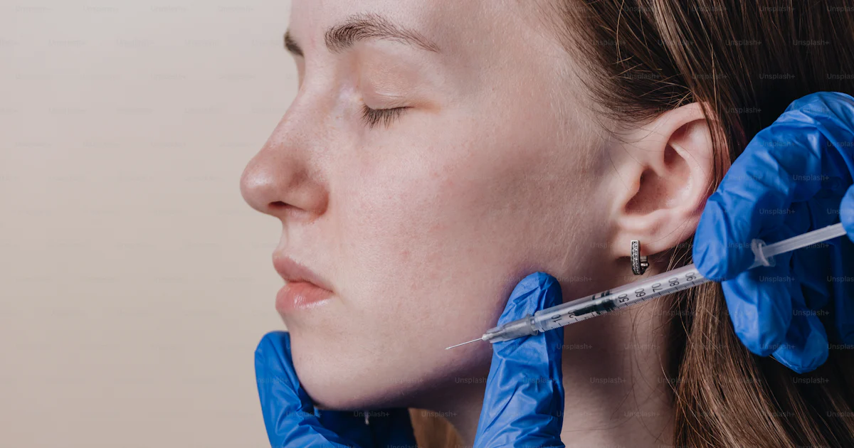 Person Getting Face Injection A person receives an injection on their face. photo – Health Image on ...