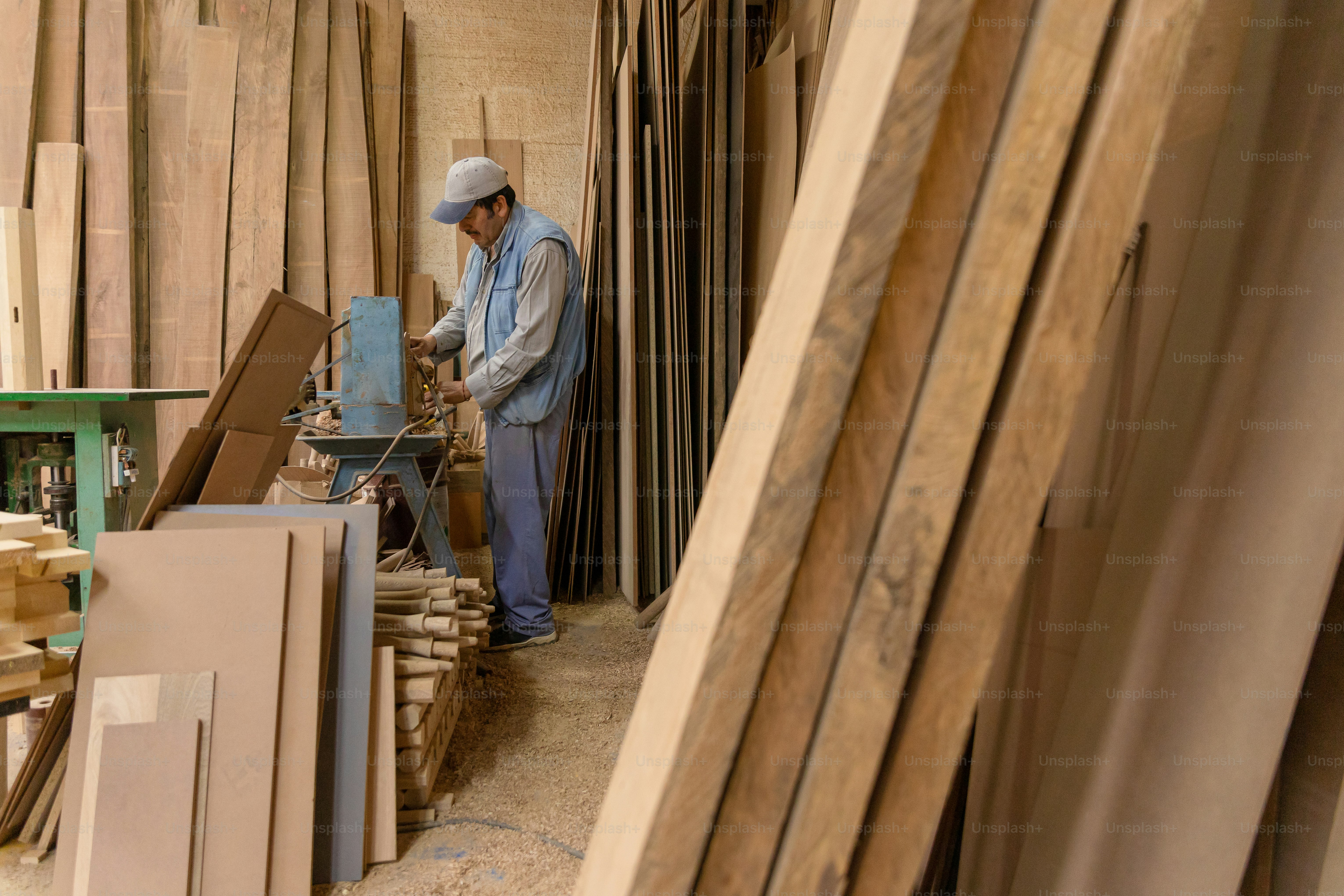Woodworking shop with wood and machinery. photo – Luxury Image on Unsplash
