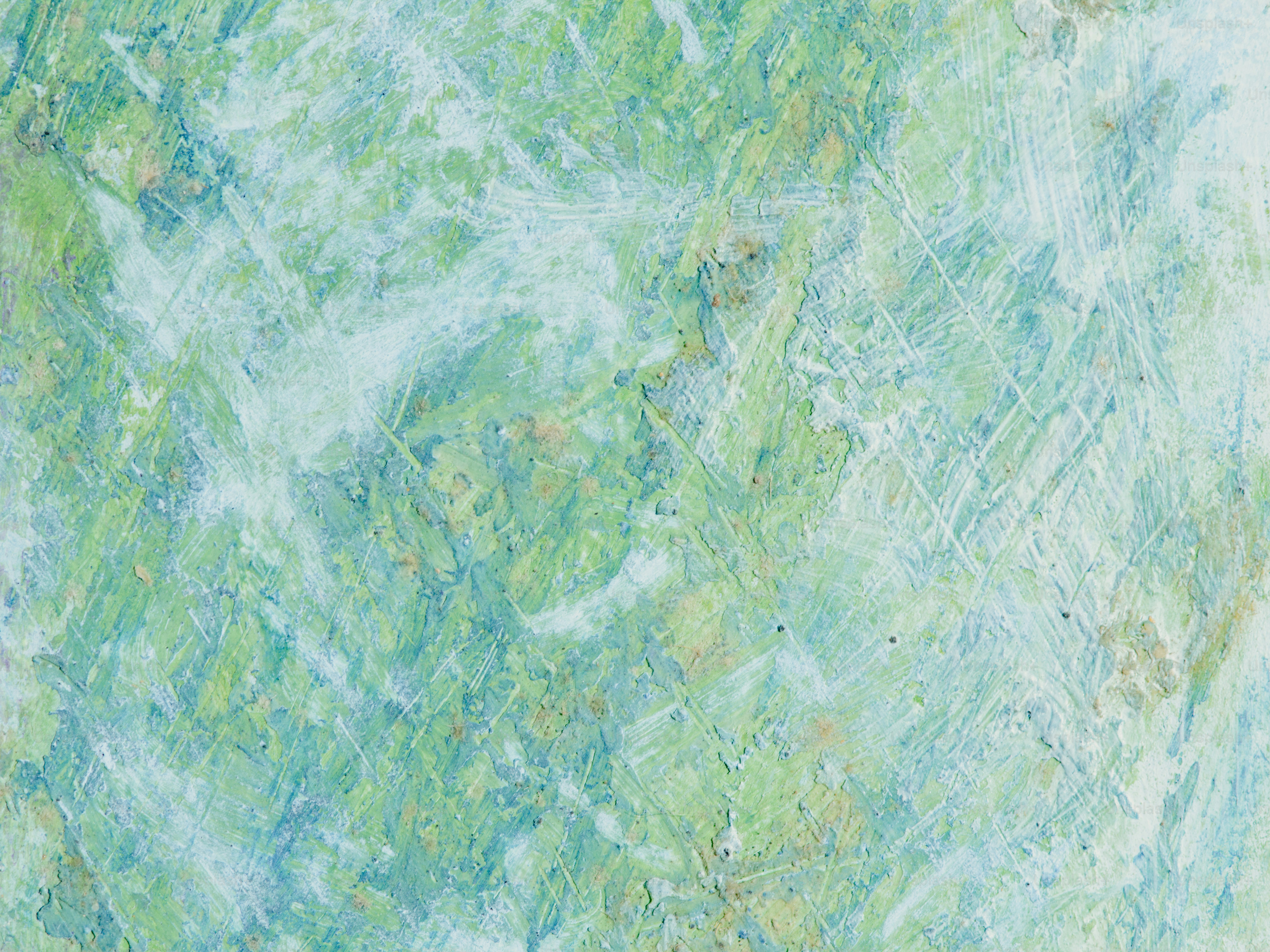 青と緑の抽象アクリル画 アクリル画 青緑色の抽象画 『森の向こう側』 - メルカリ