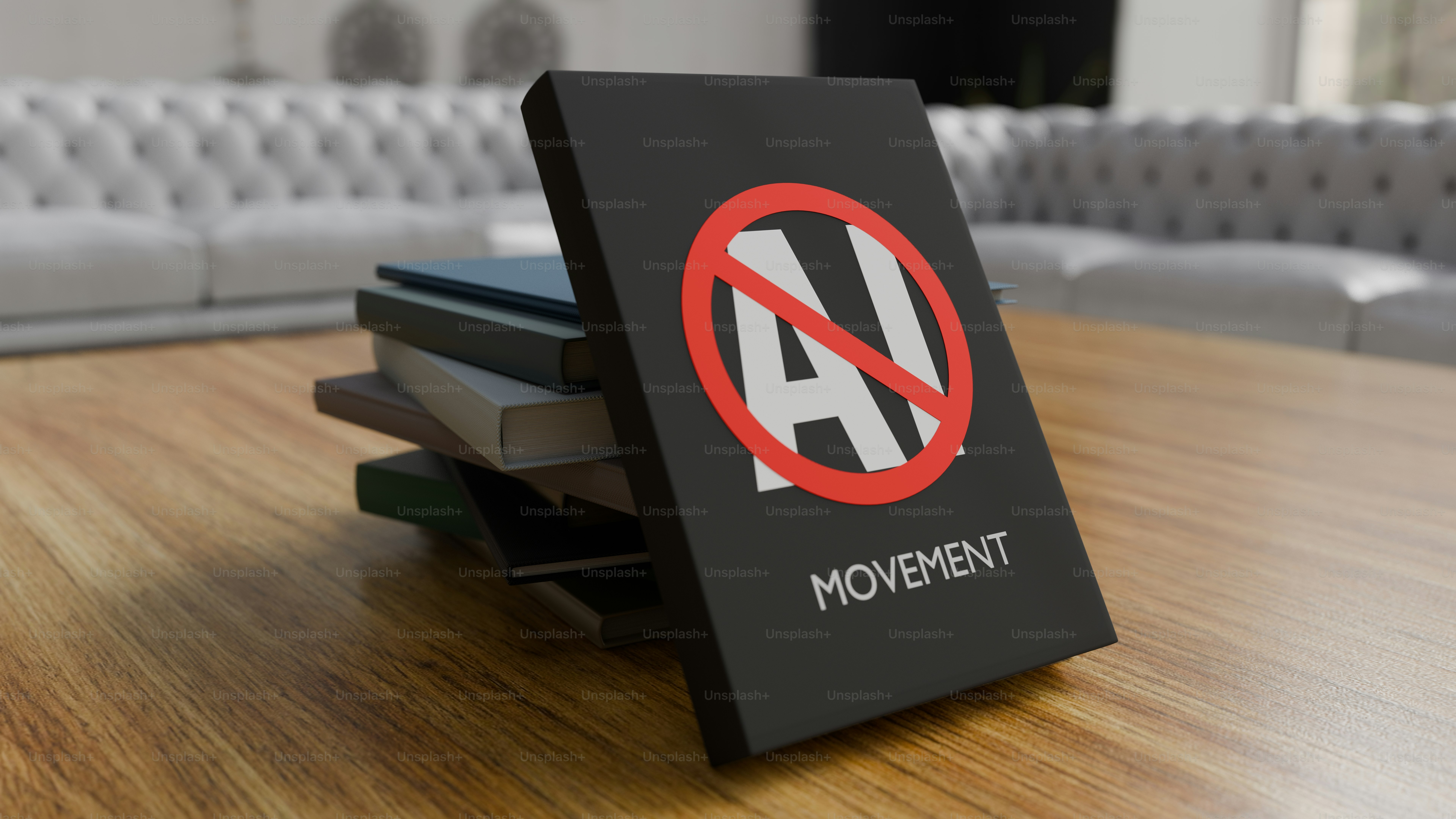 A concept of No AI movement book.