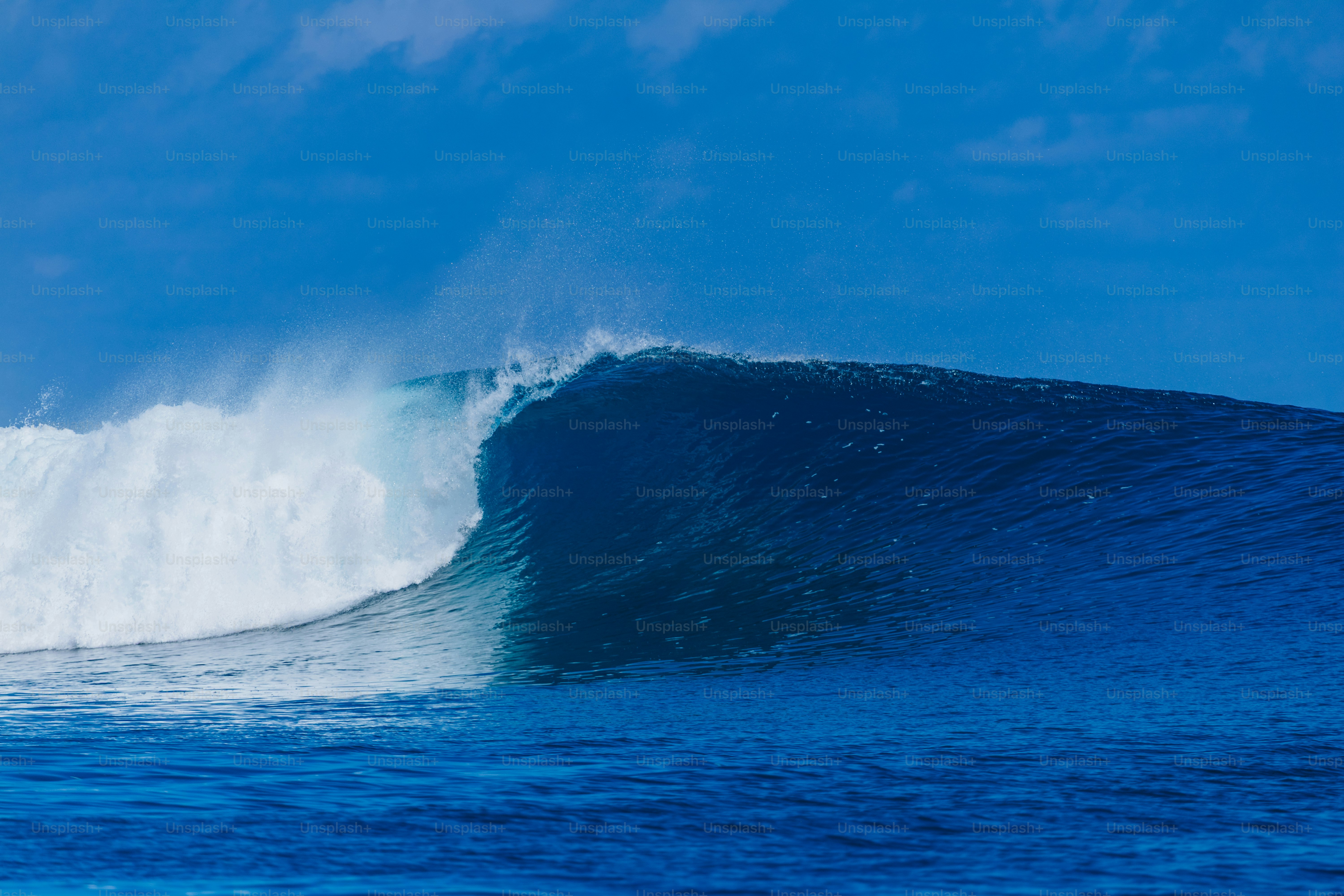 A large ocean wave is about to break.