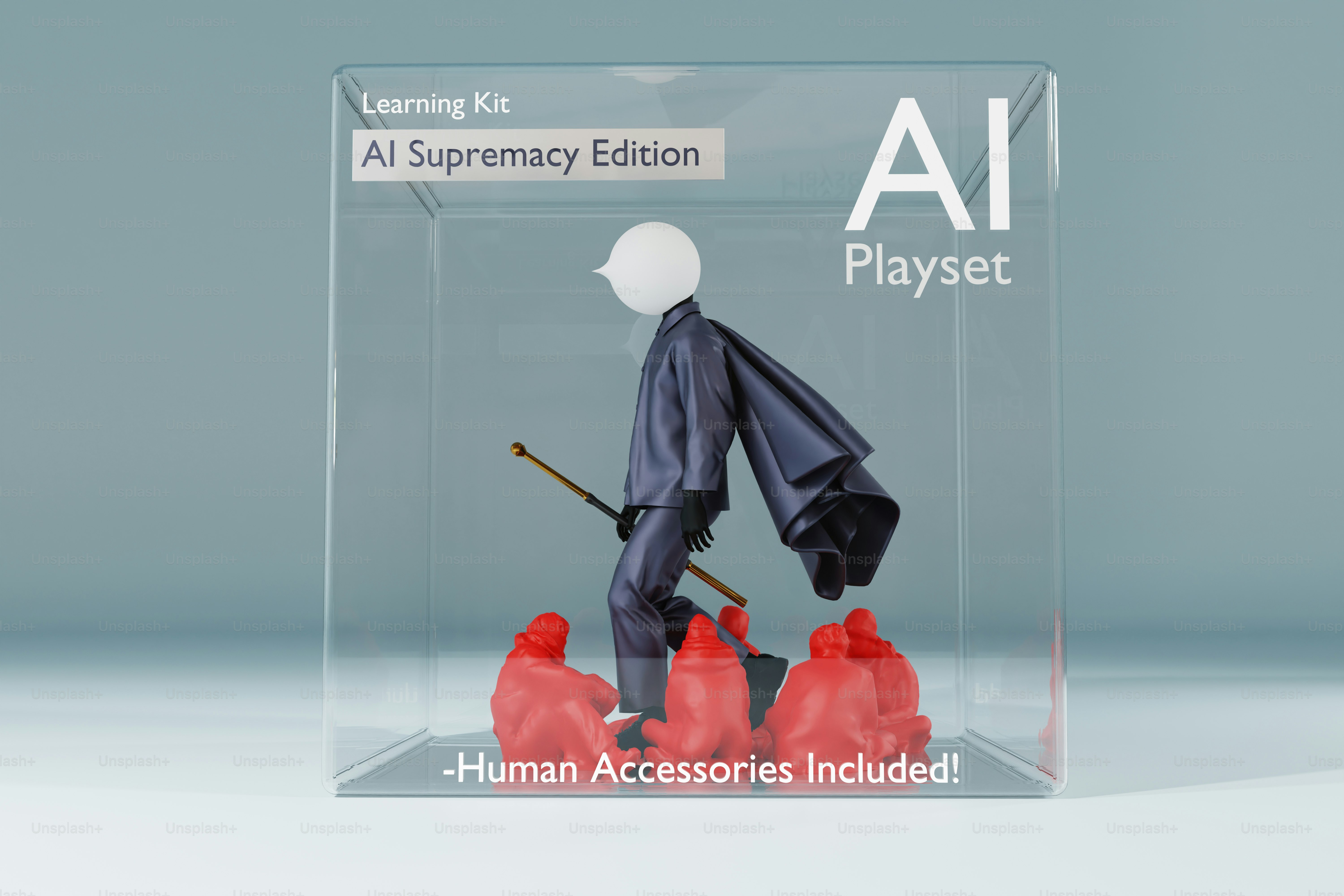 Eine "KI-Spielset"-Box enthält menschliches Zubehör.
