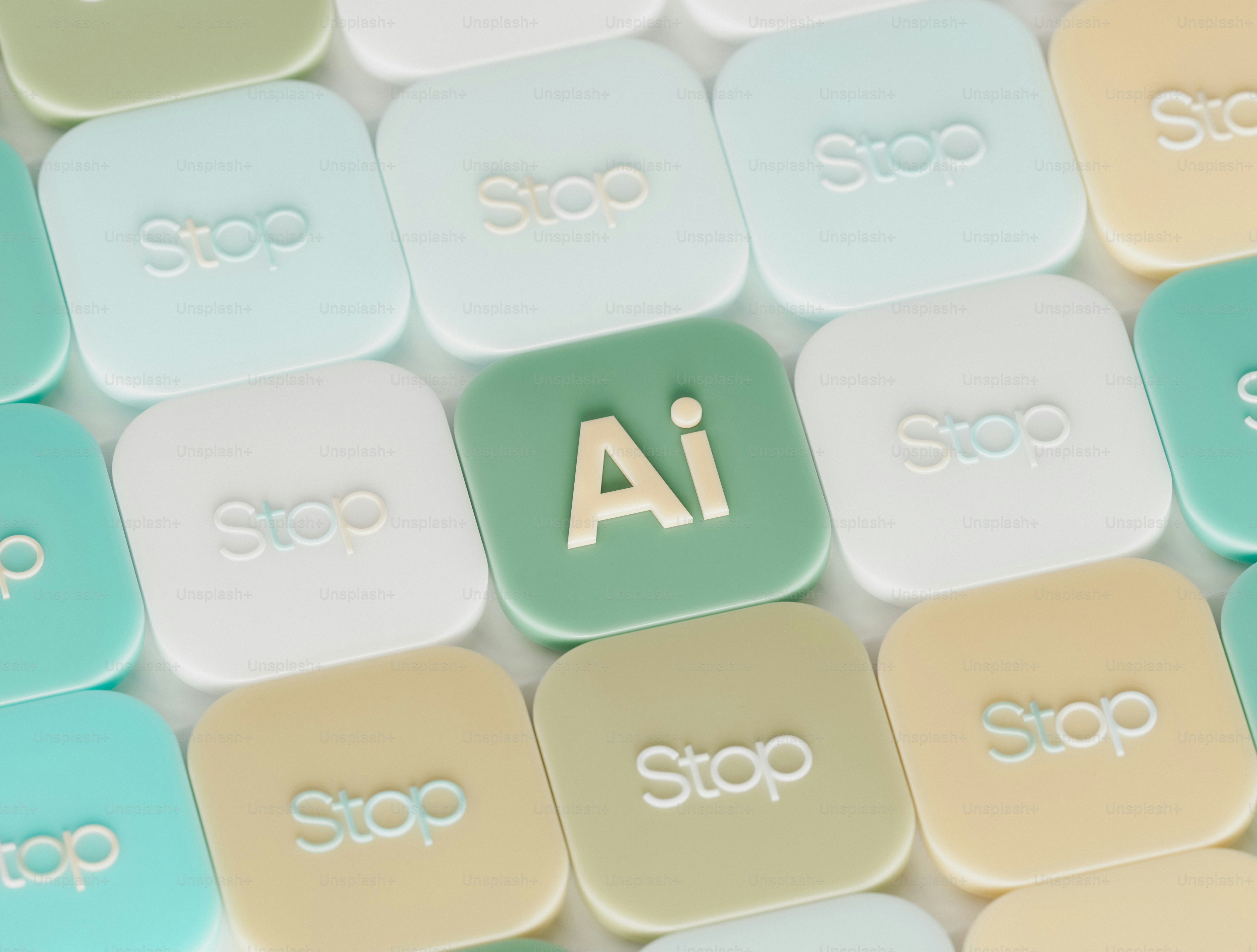 Adobe illustrator icon surrounded by "stop" buttons.