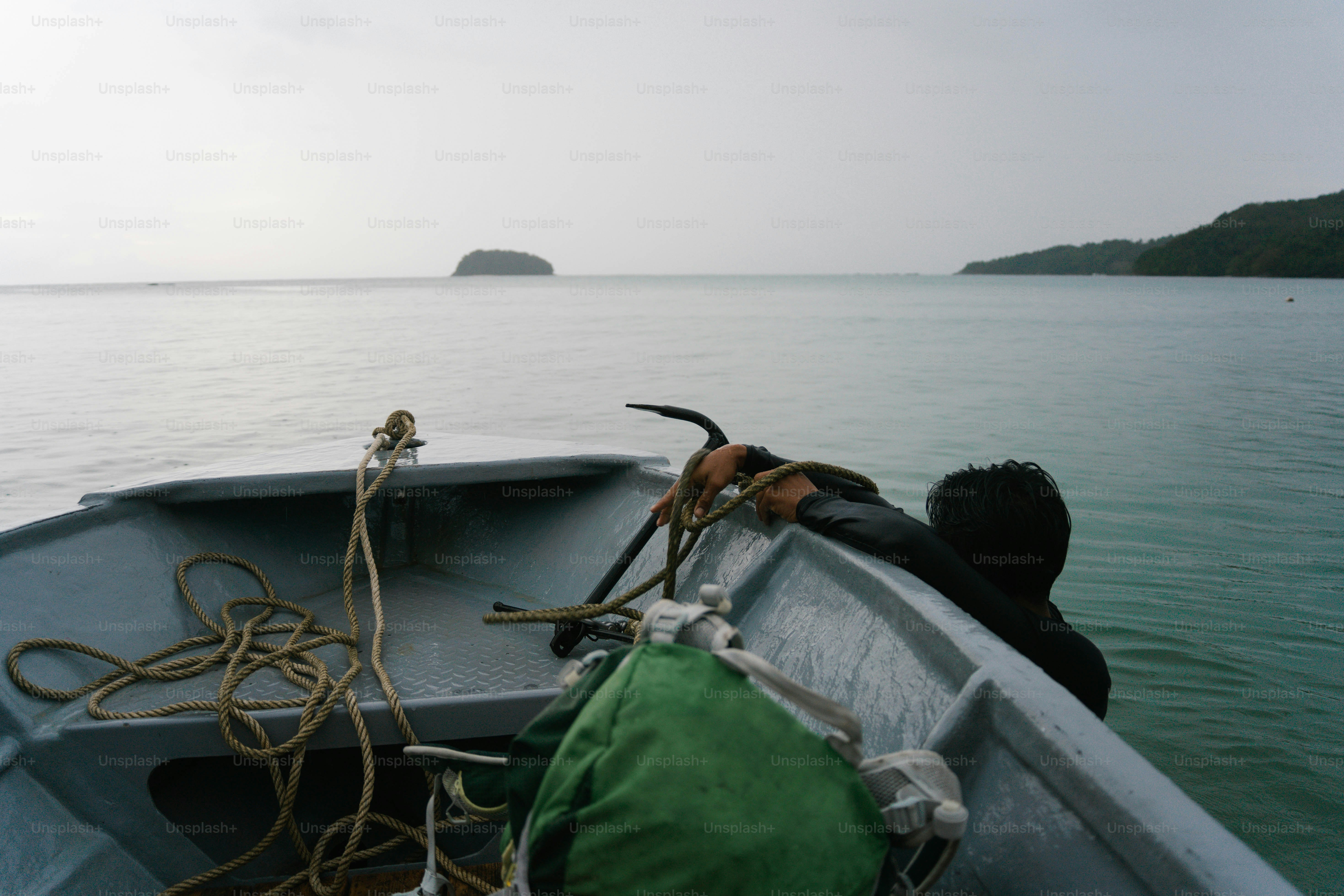 View from a boat sailing across the ocean.