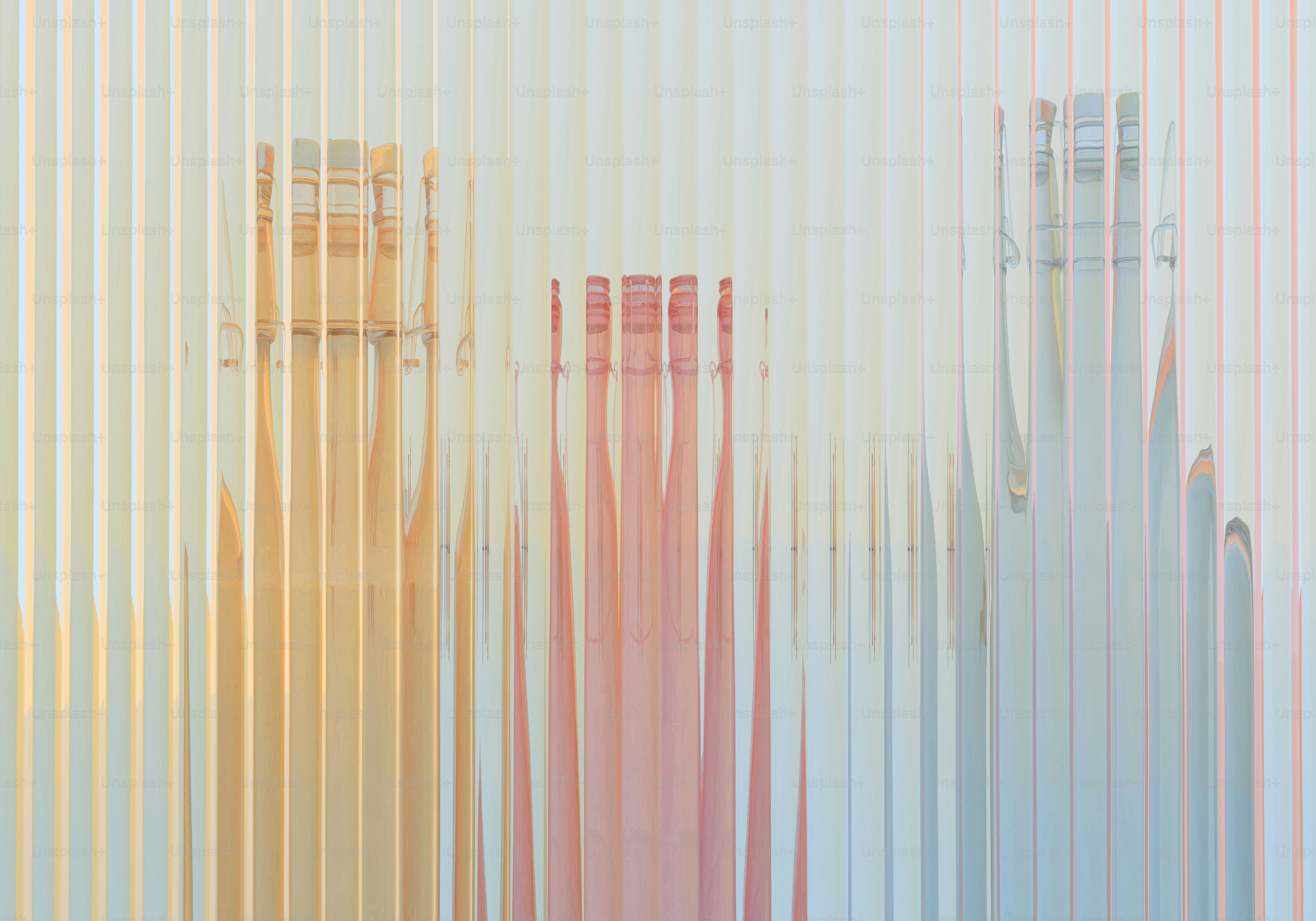 Three bottles behind a patterned screen. photo – Pattern Image on Unsplash