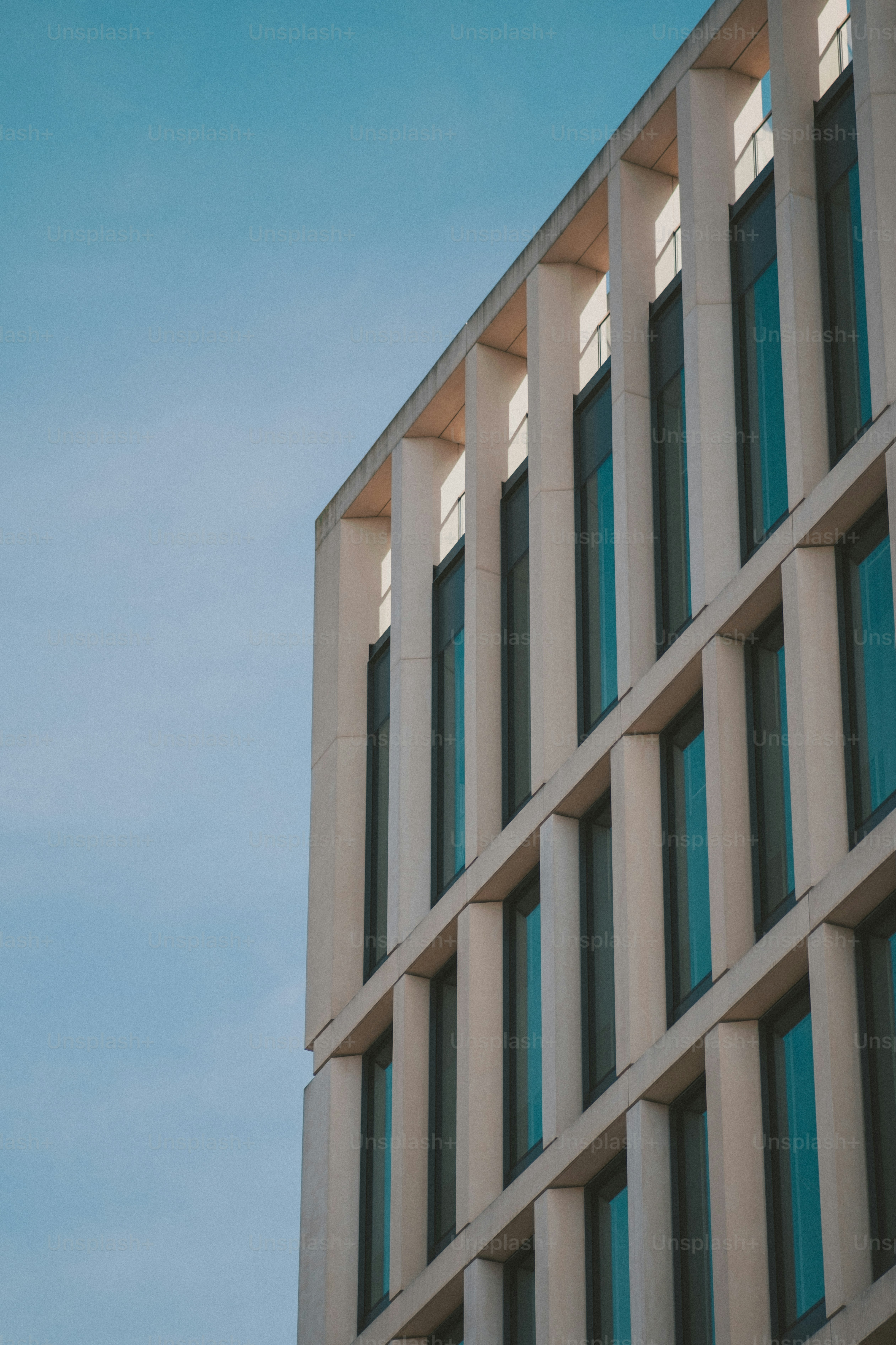 Modern architecture against a blue sky.