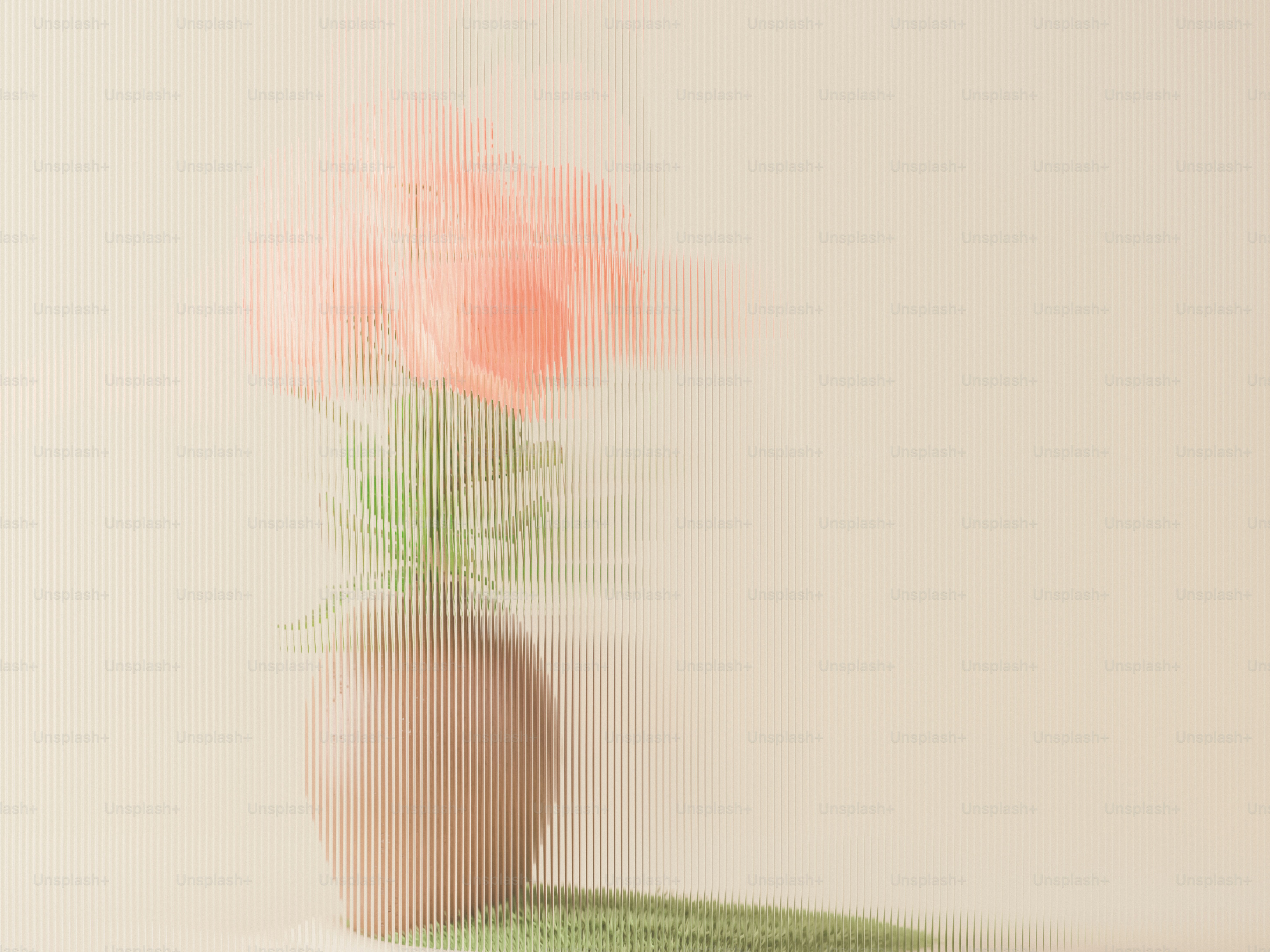 Flores em um vaso, borradas e macias.