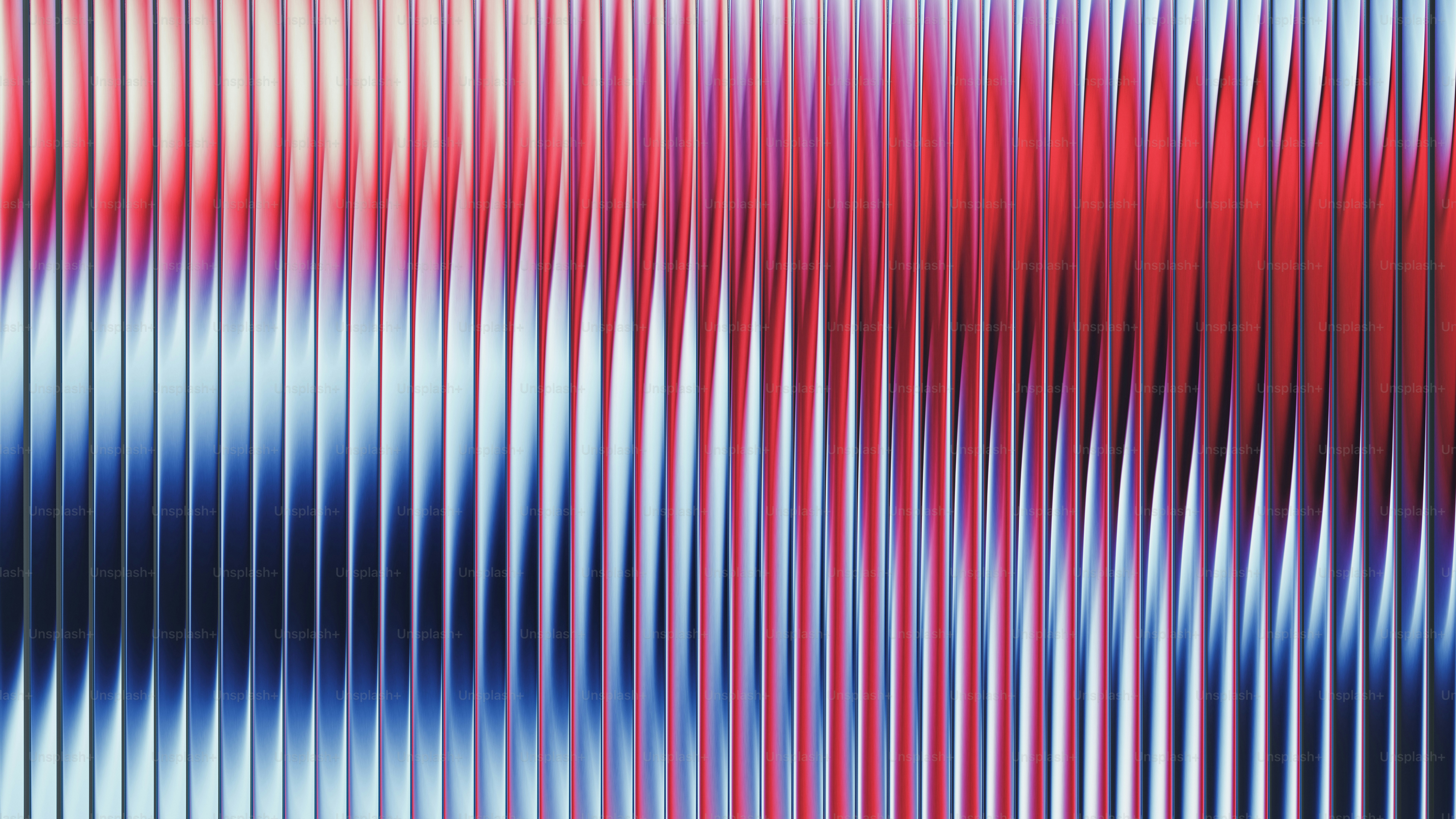 Vertical lines blend red, white, and blue.