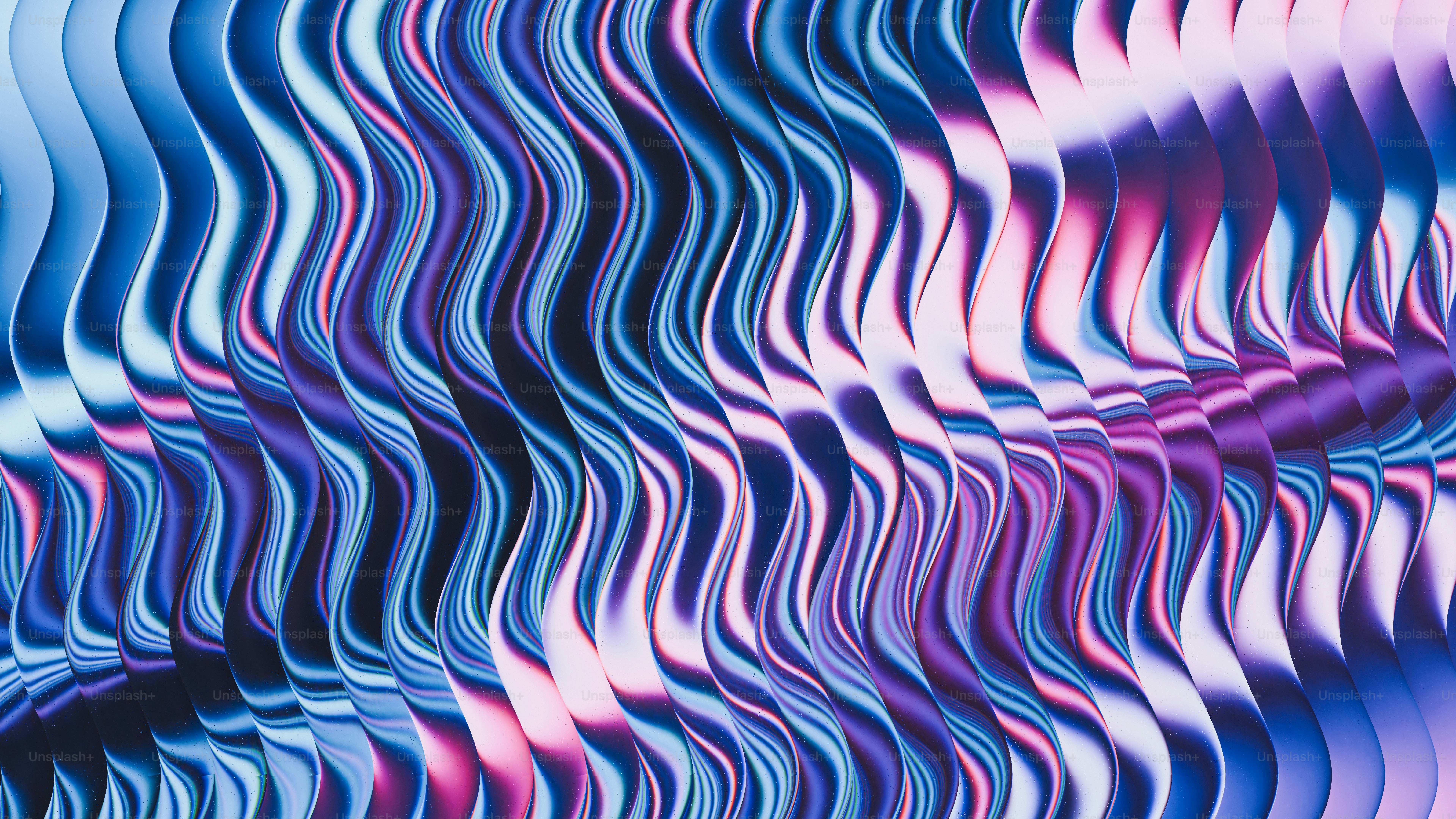 Wavy abstract pattern in vibrant shades of blue.