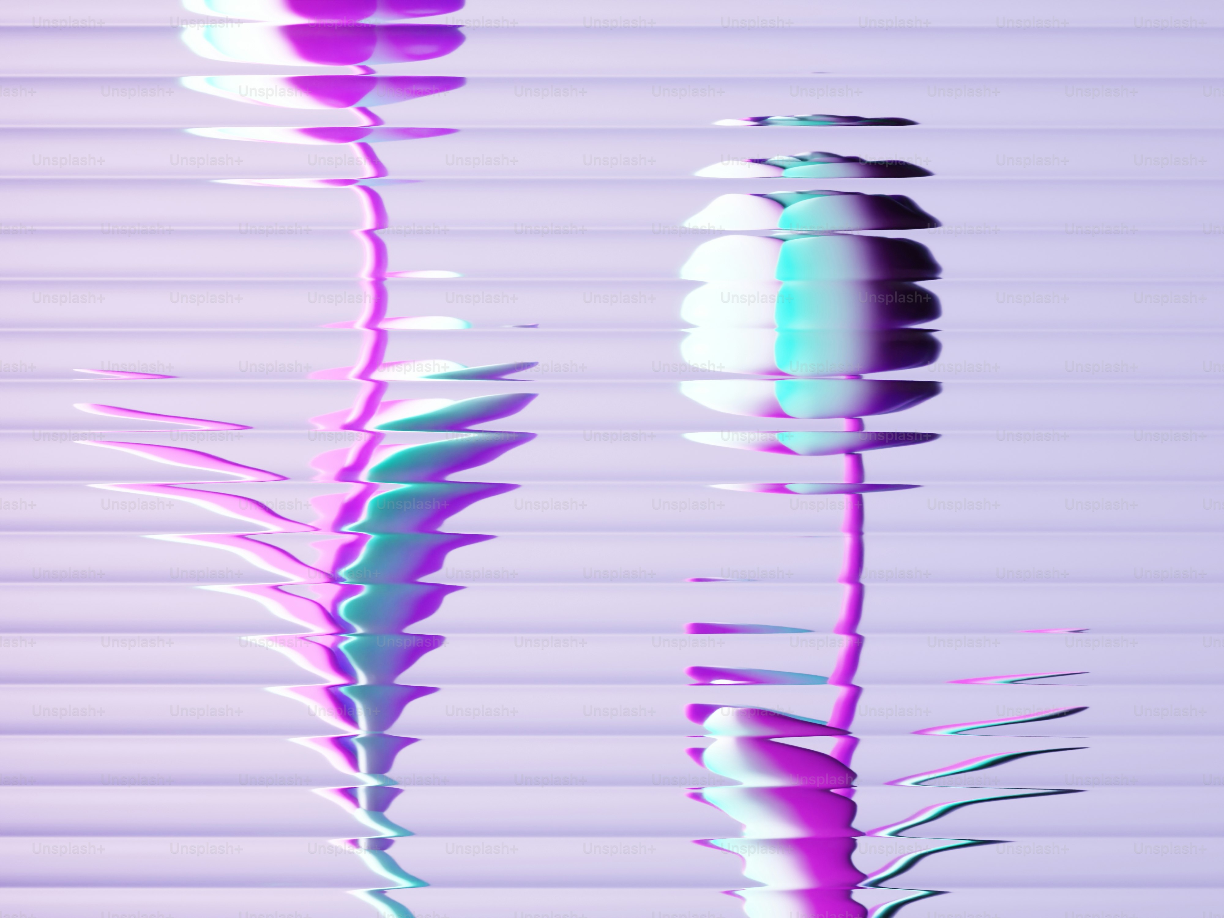 Le glitch art représente deux fleurs contre des stores.