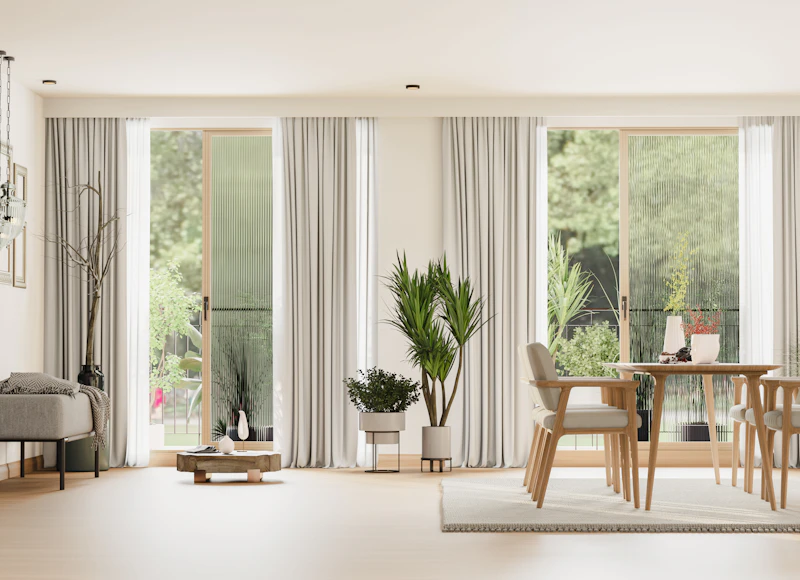 Bright modern lower-level living space with natural light from egress windows