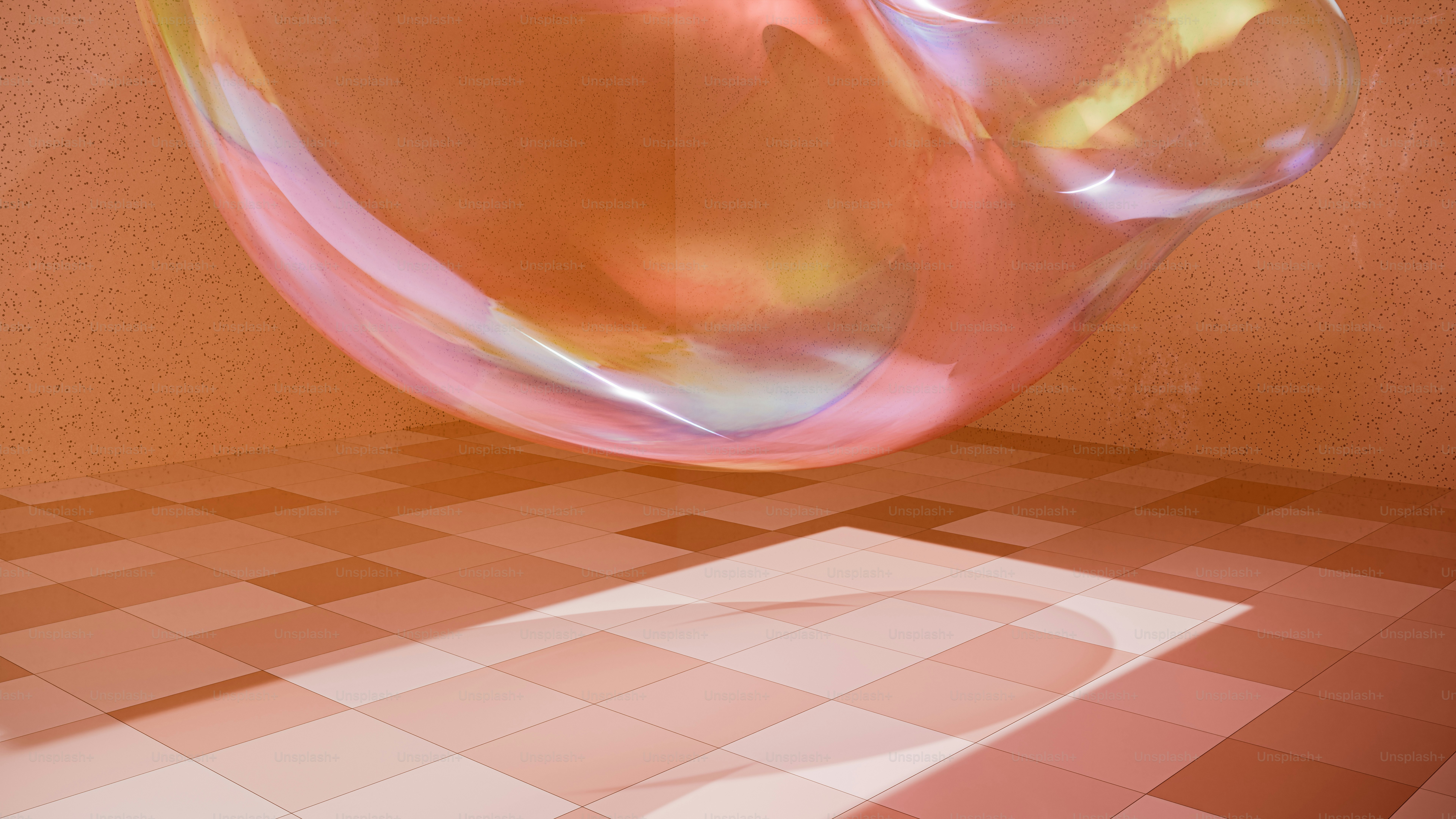 A large bubble hangs, casting a shadow.