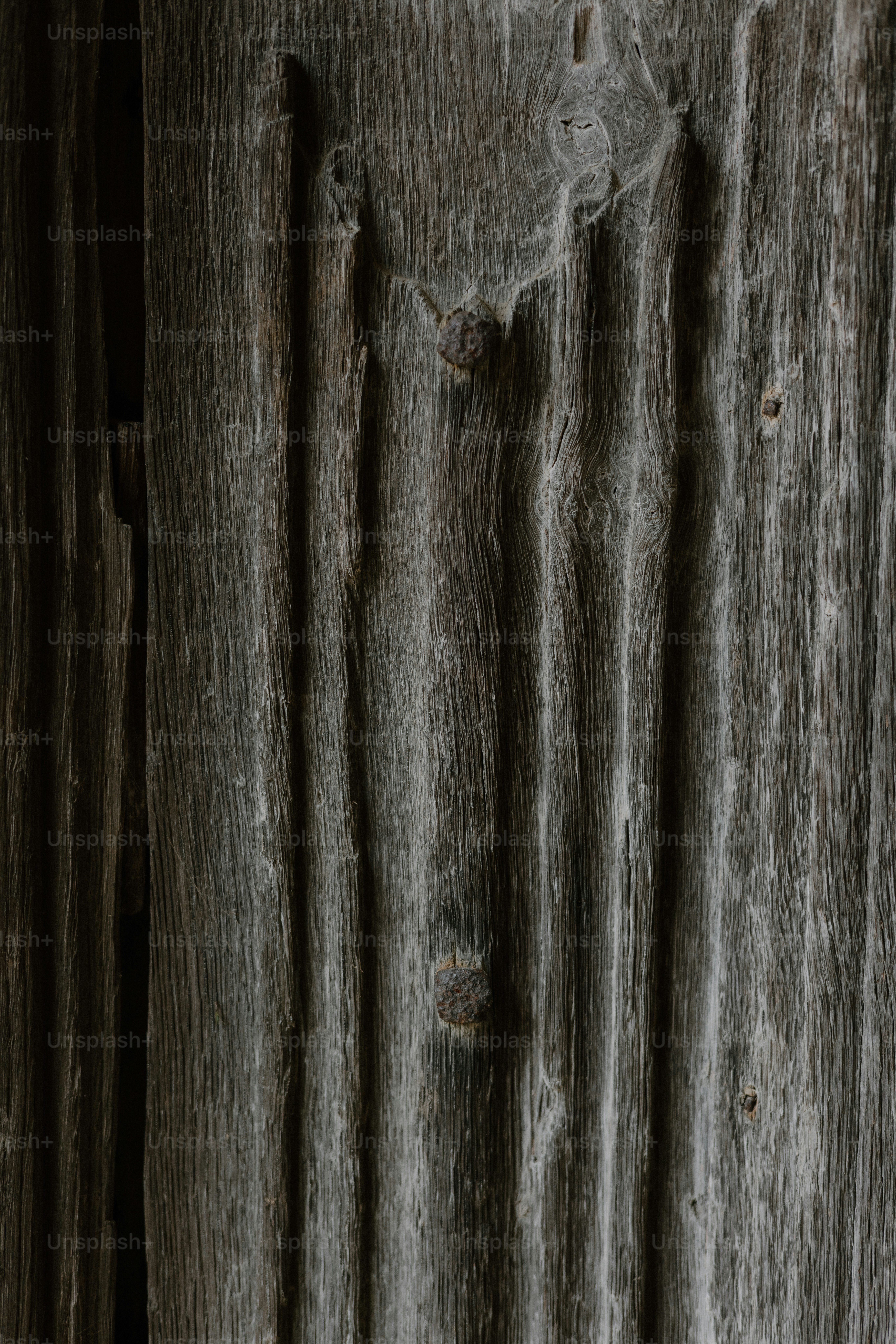 Weathered, gray wood grain close-up