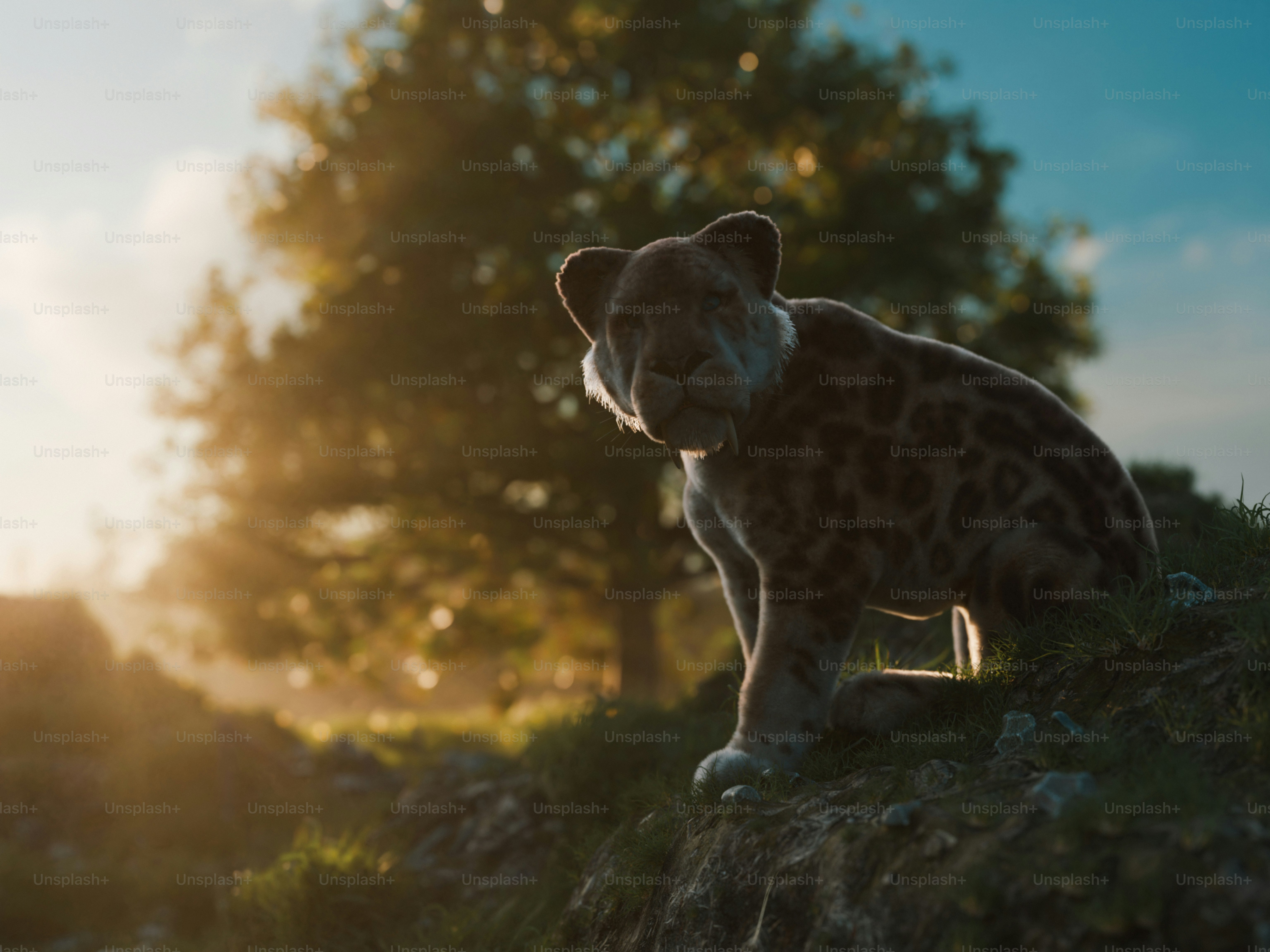 Un ourson curieux est illuminé par le soleil.