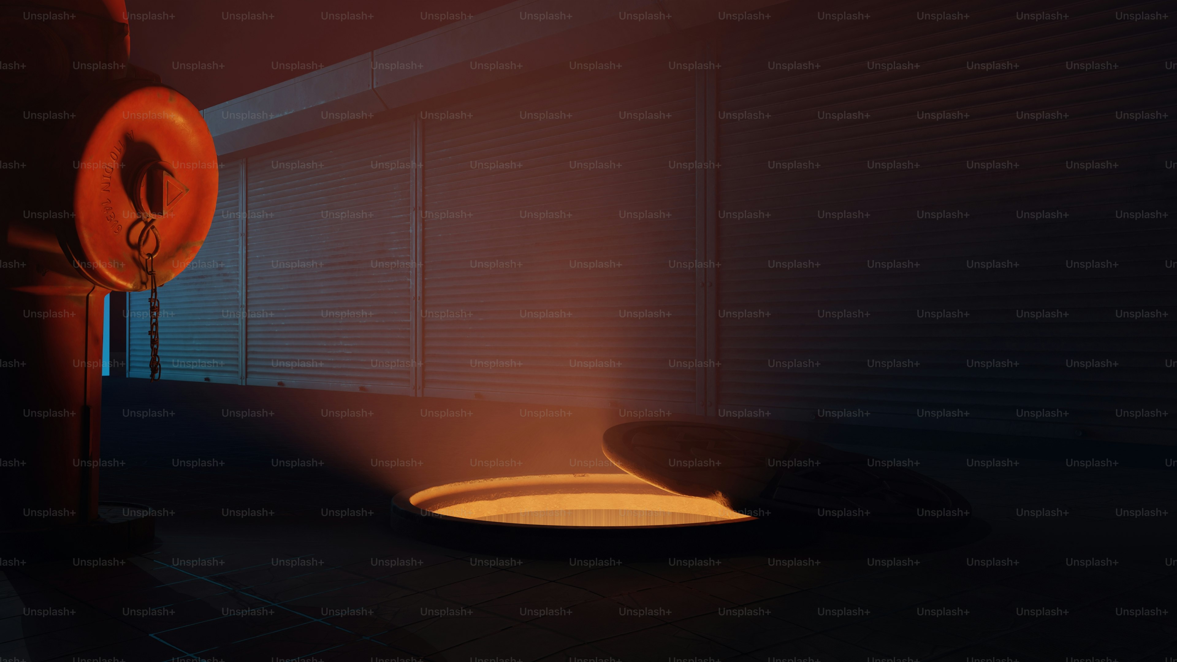 Una misteriosa luz naranja brilla desde una abertura circular.