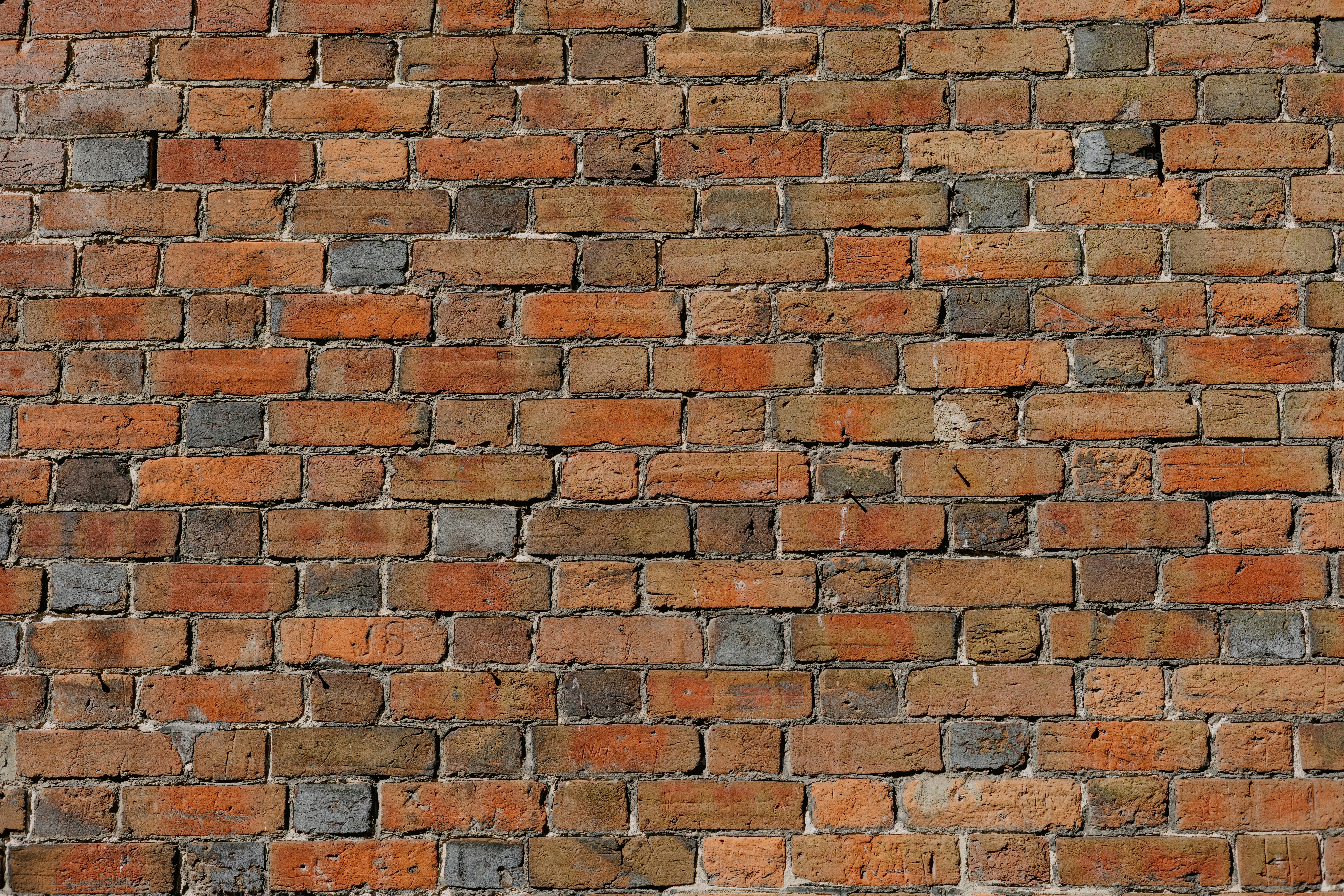 A close-up view of a brick wall.