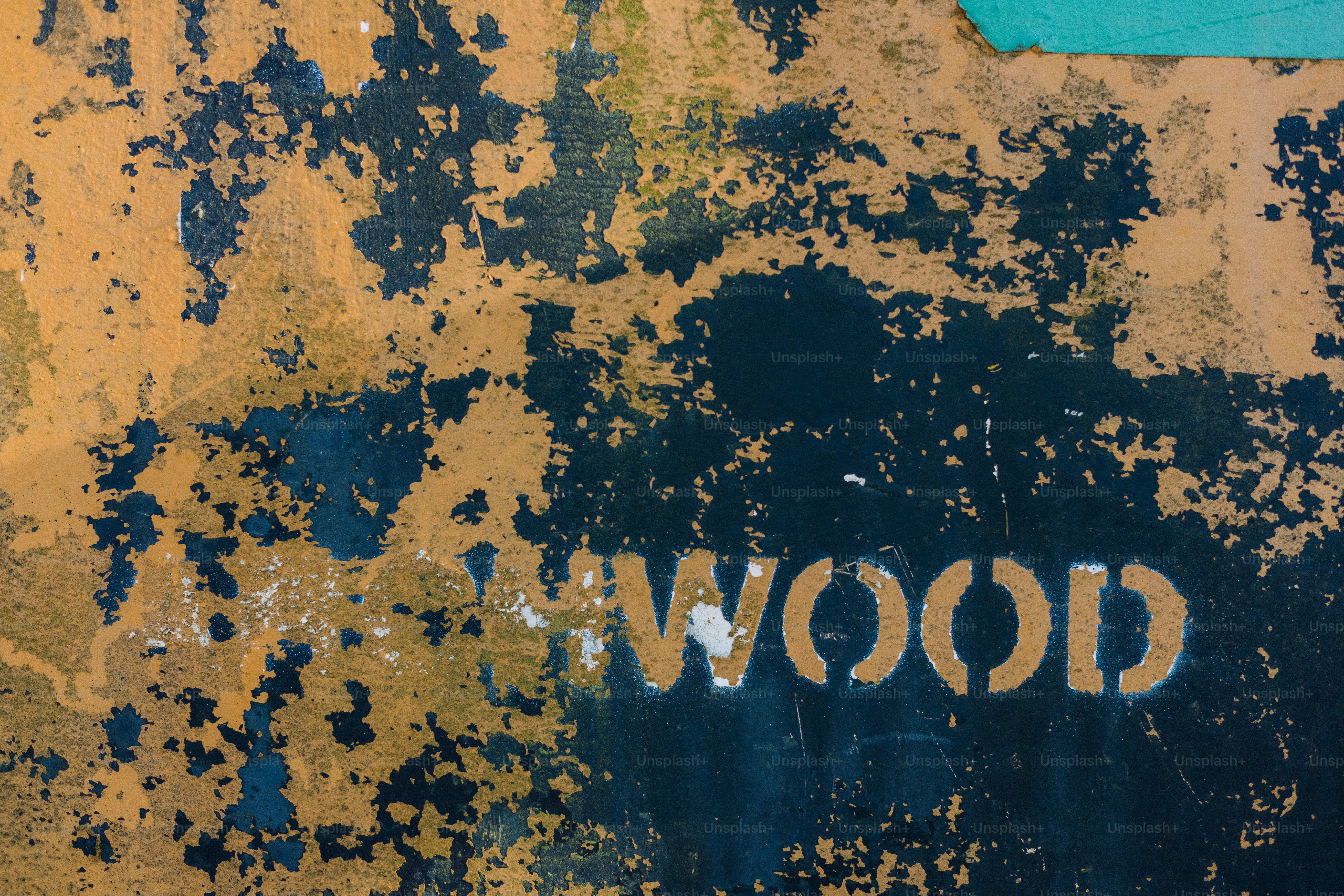 Worn paint shows the word \