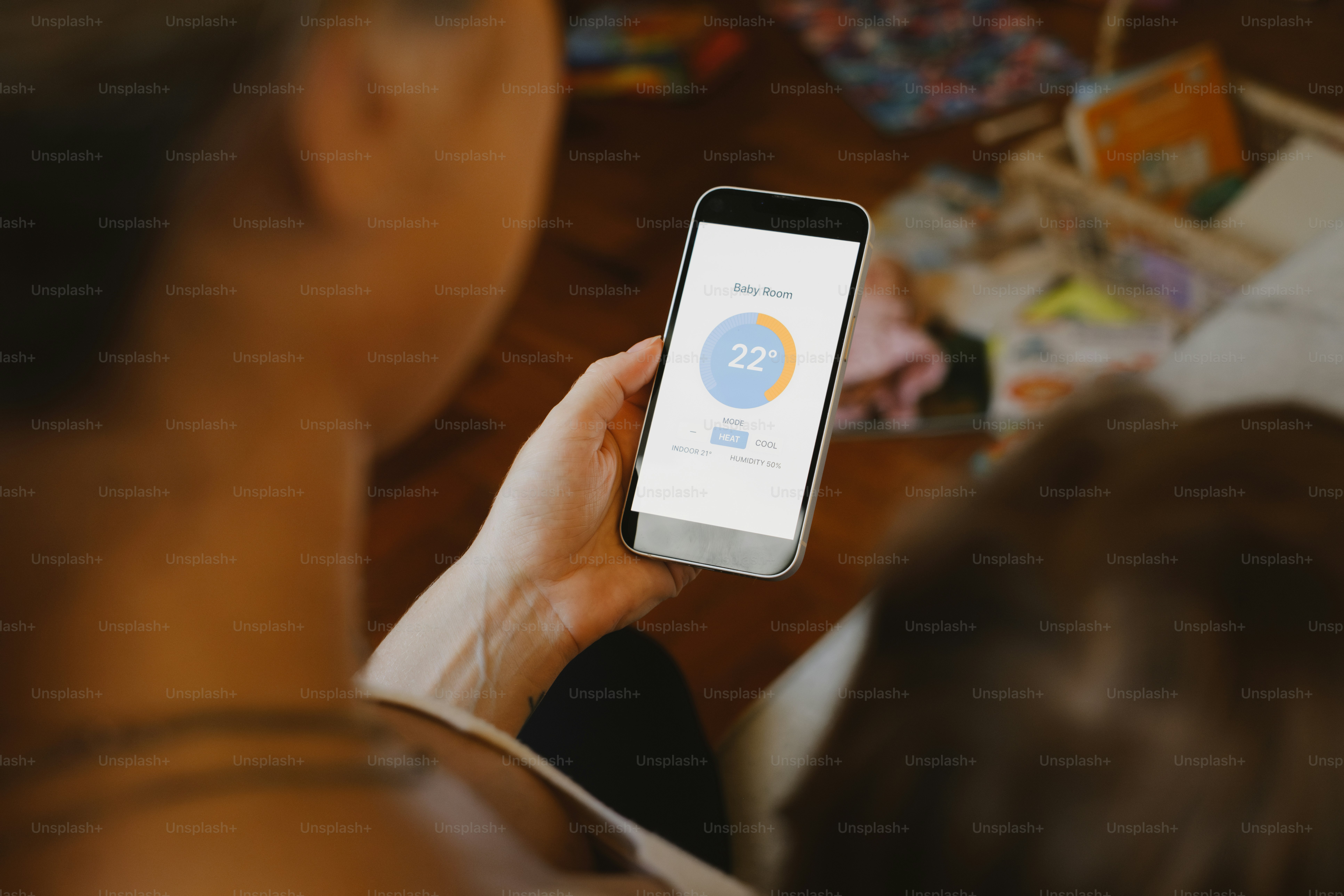 A person is looking at a phone screen.