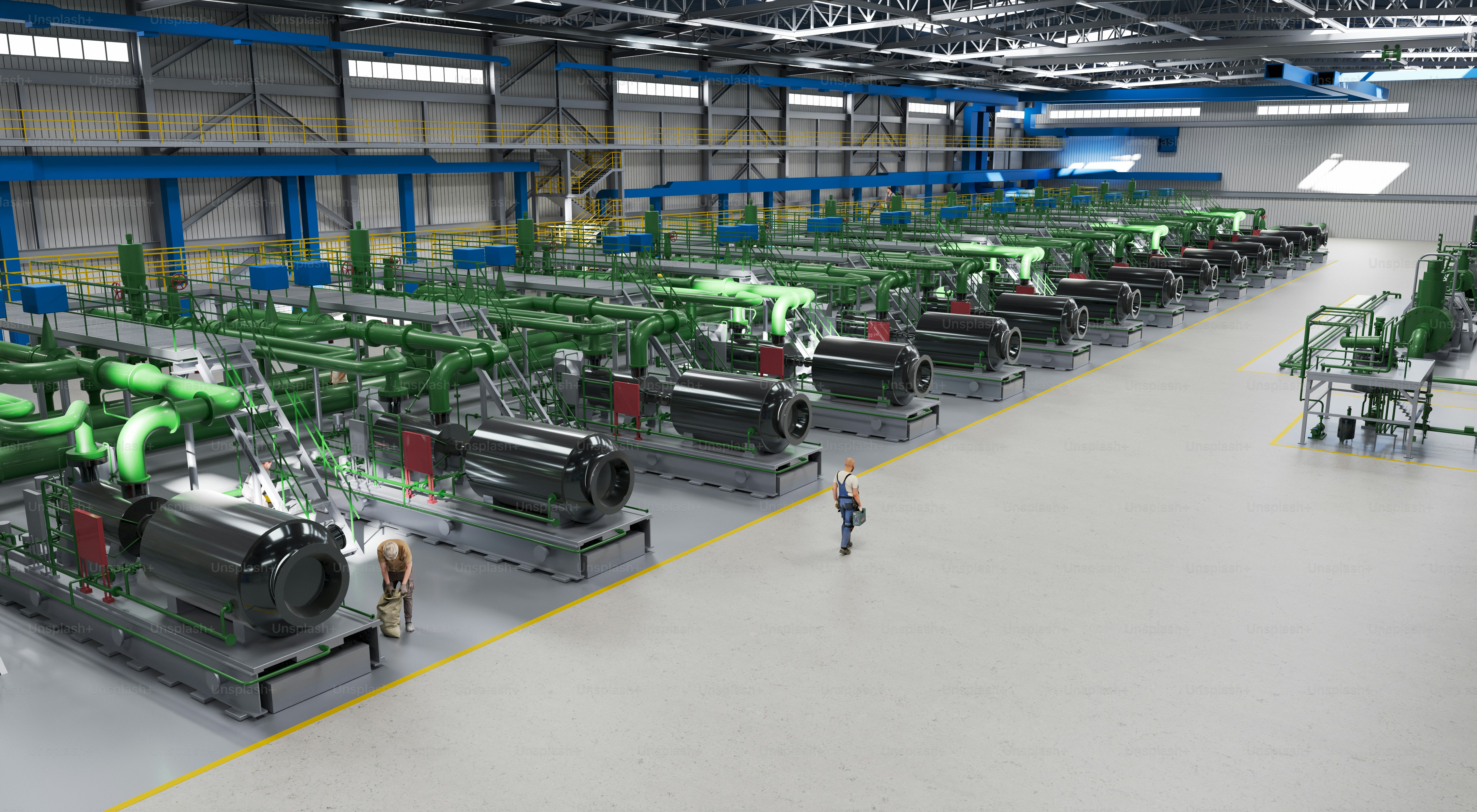 Large industrial facility with numerous machines. photo – Factory Image ...