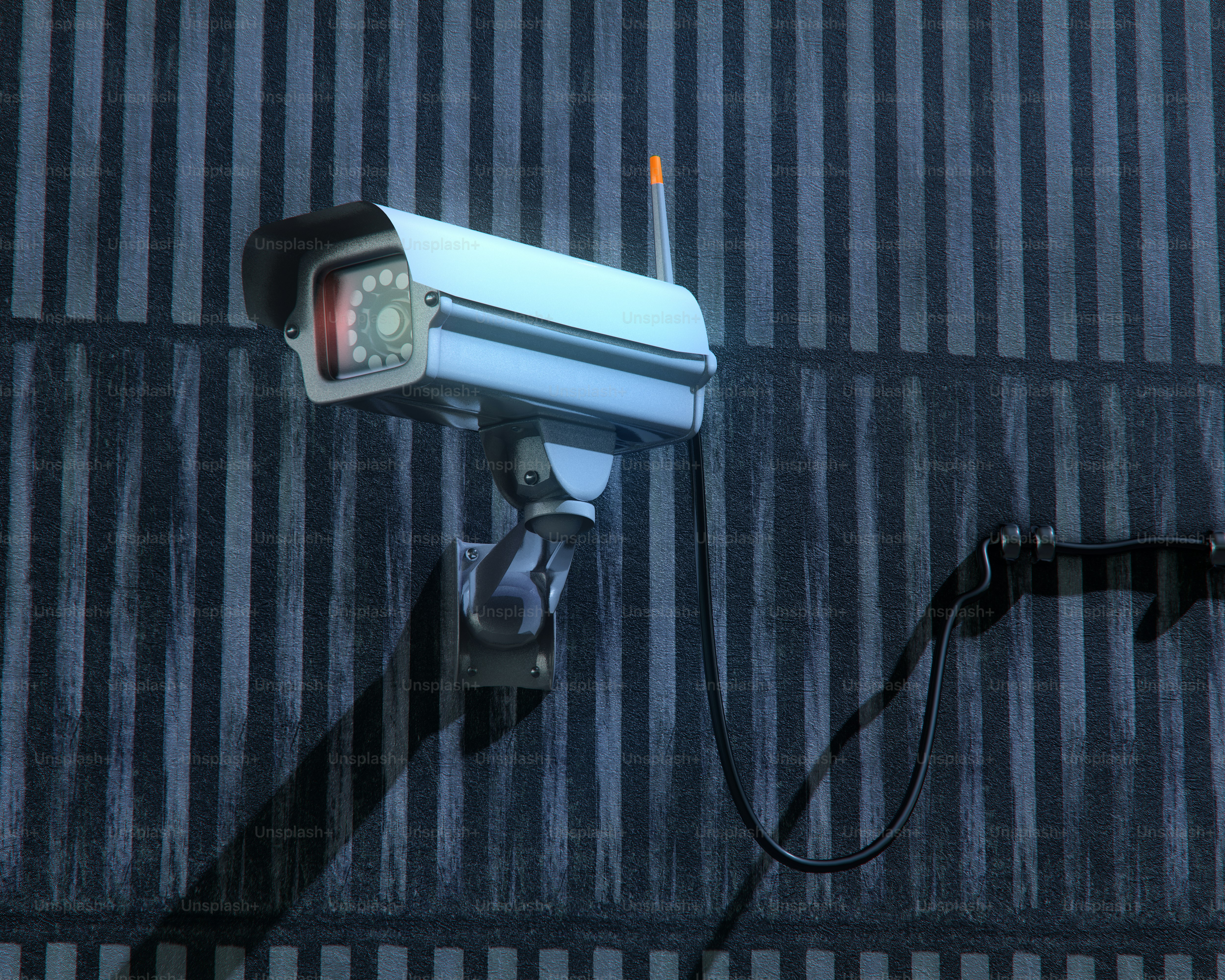 smart home security systems setup in a modern entryway with camera and keypad
