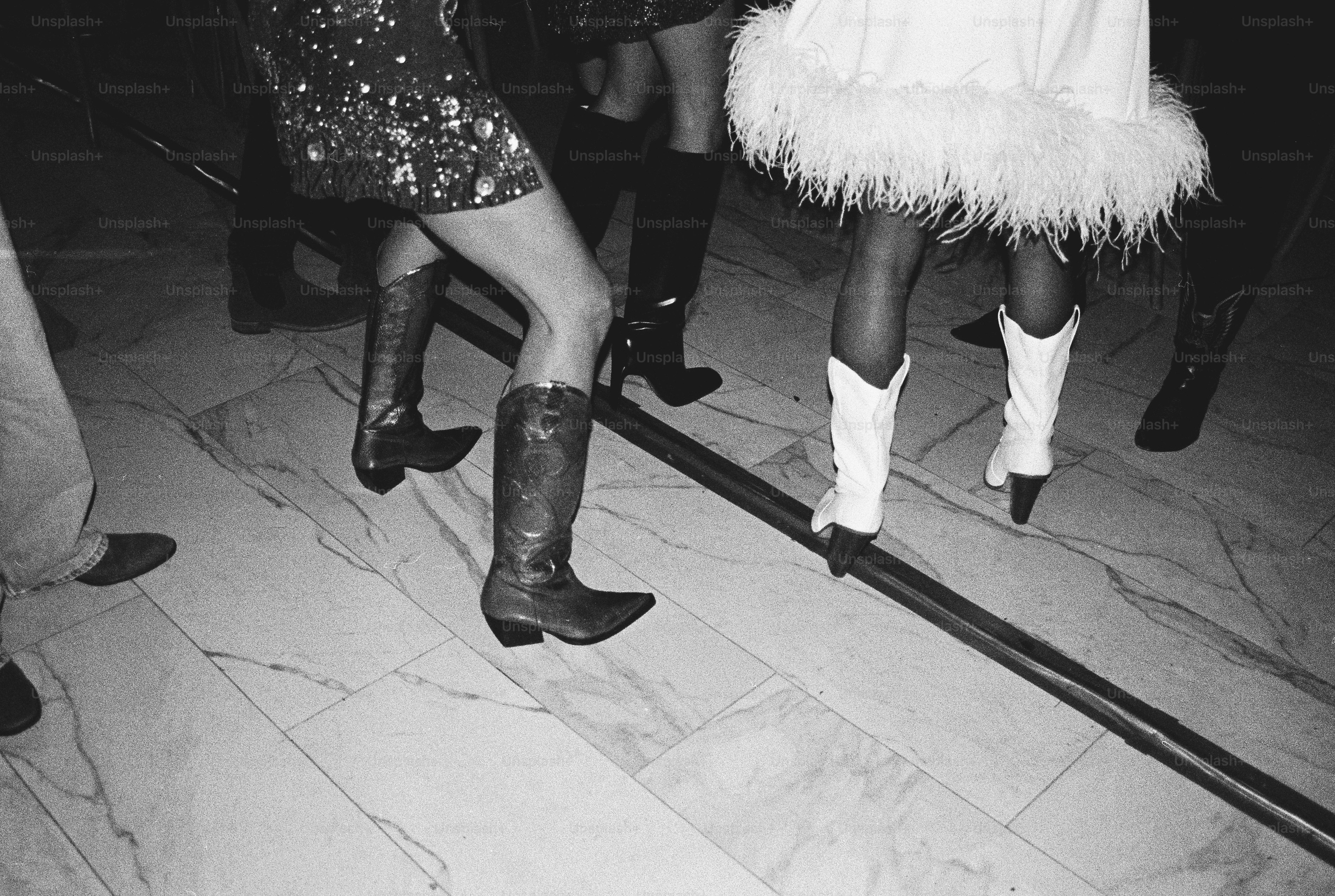 Dancer wearing Beatnix costume shop knee high boots at a long event
