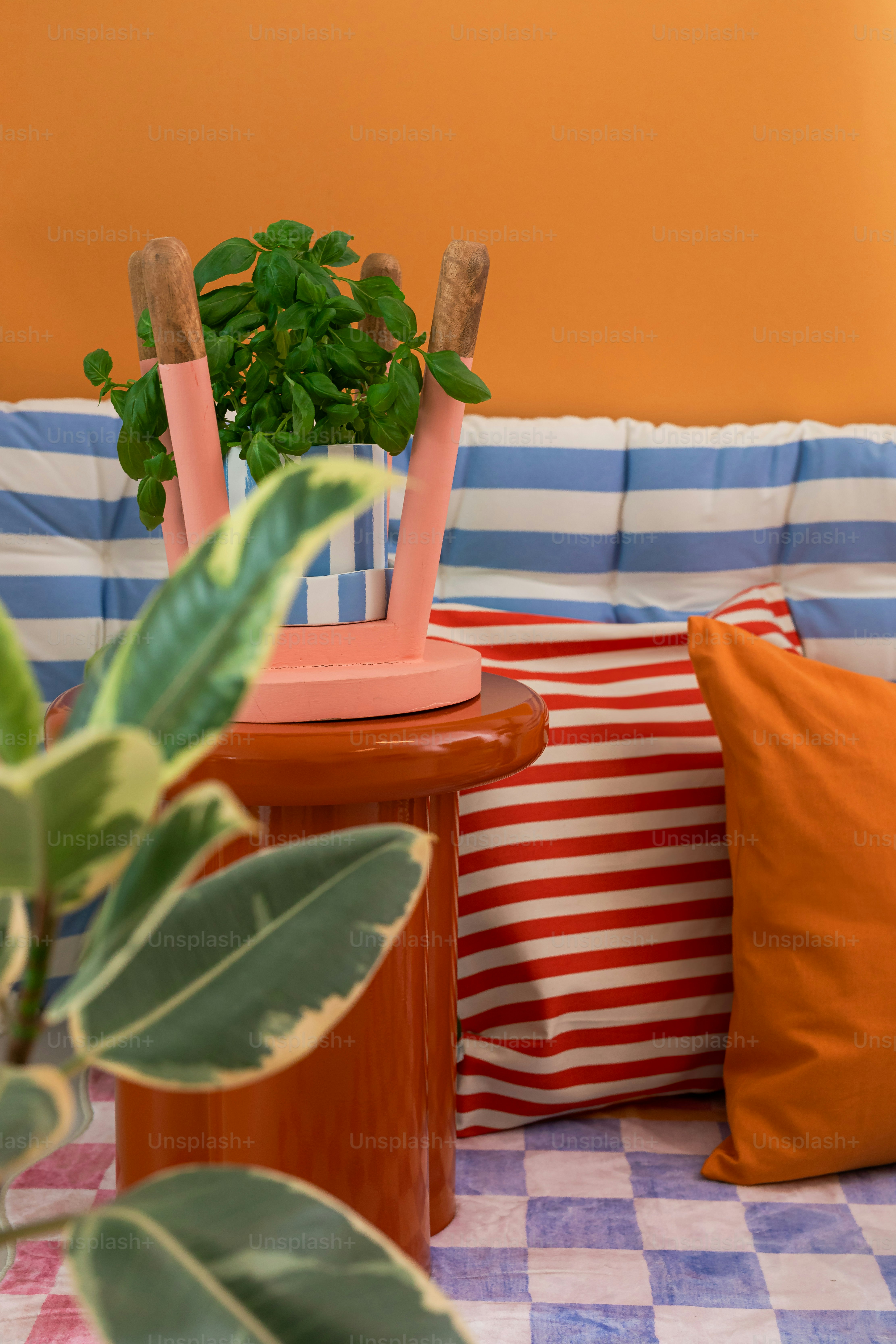 Cozy living room with colorful decor and plants. photo – Interior Image ...