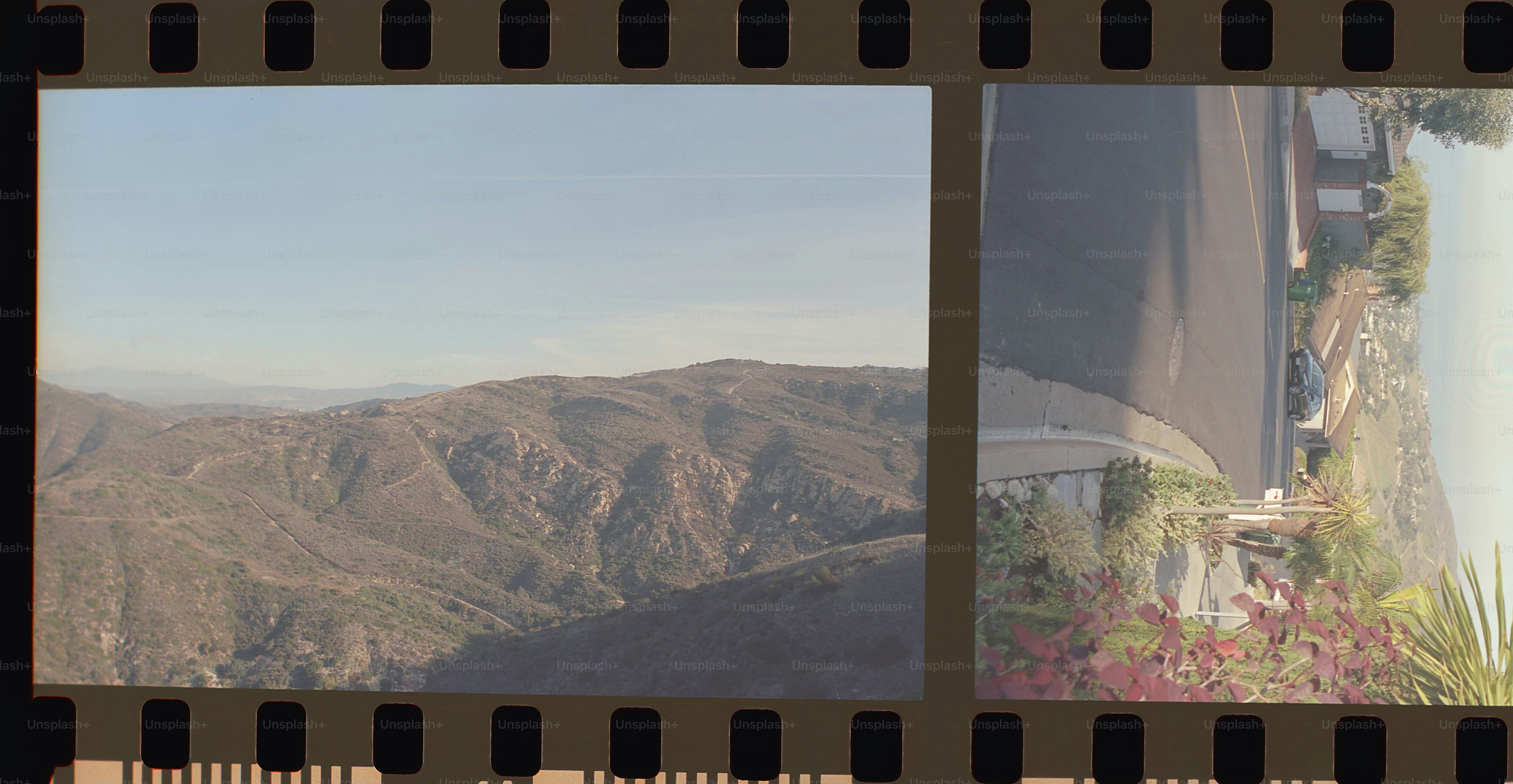 Mountains and a road landscape are captured.
