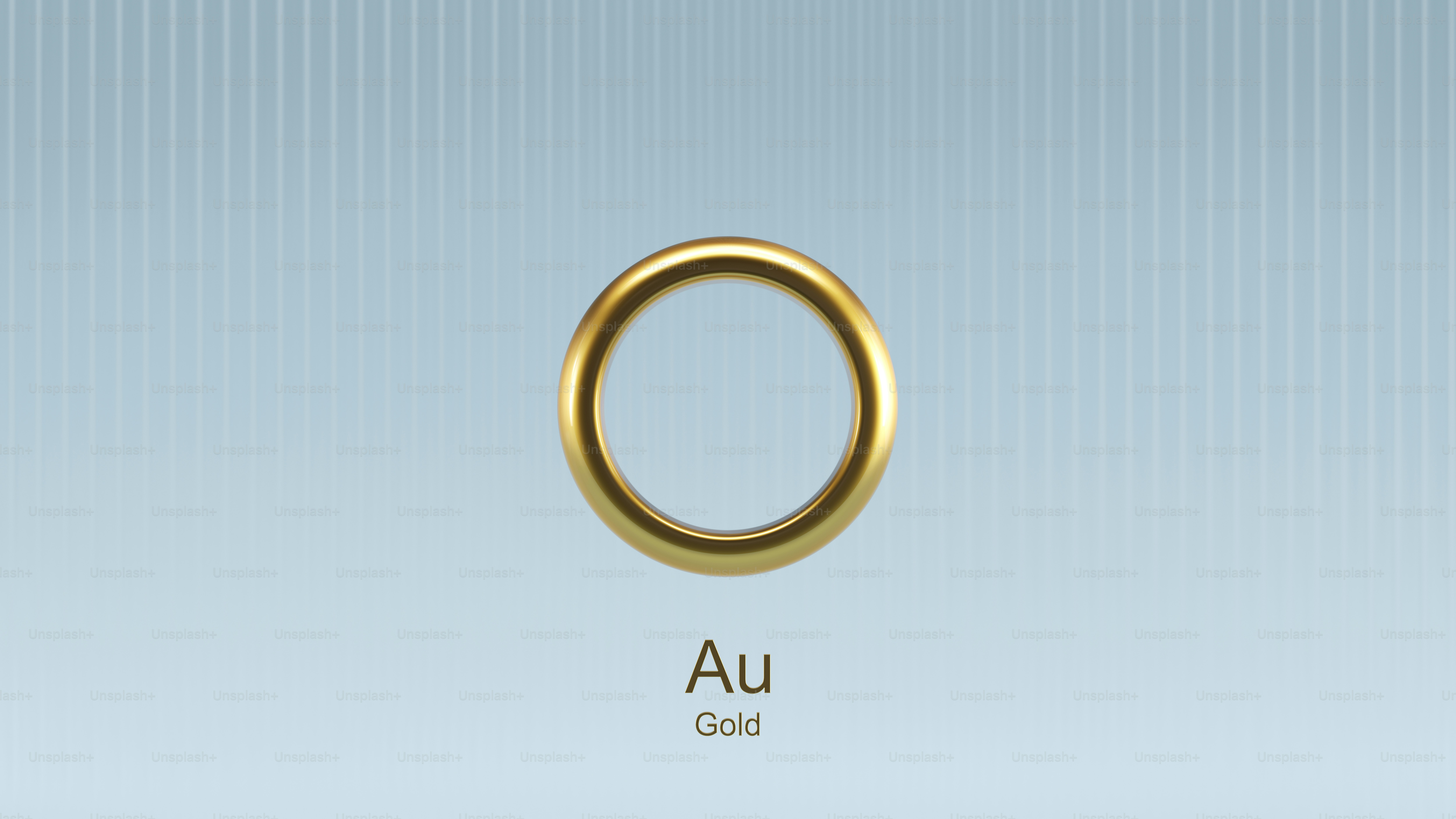 Gold Element Au Periodic Table Science 3d Illustration