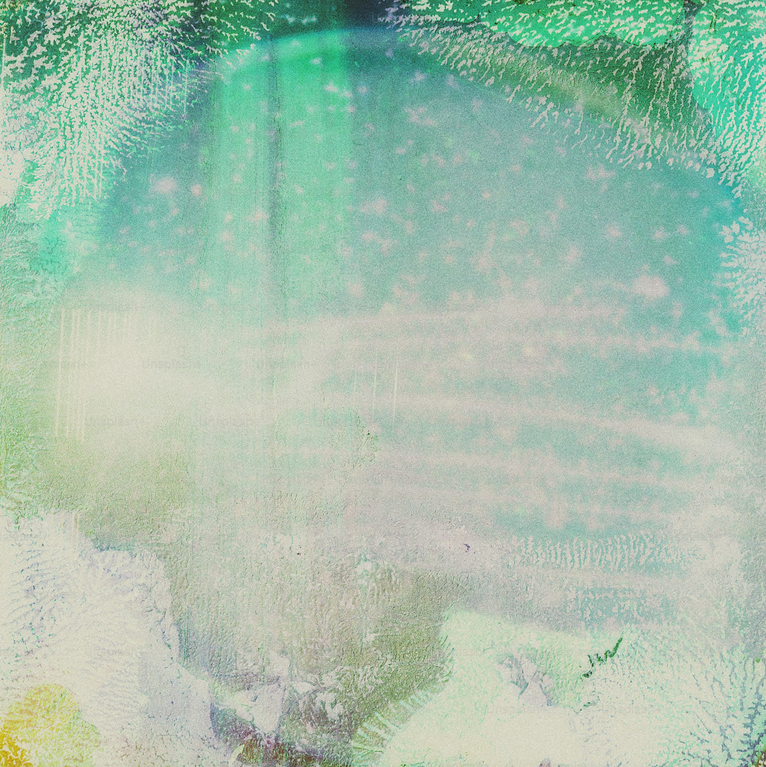 Abstract art featuring shades of blue and green.