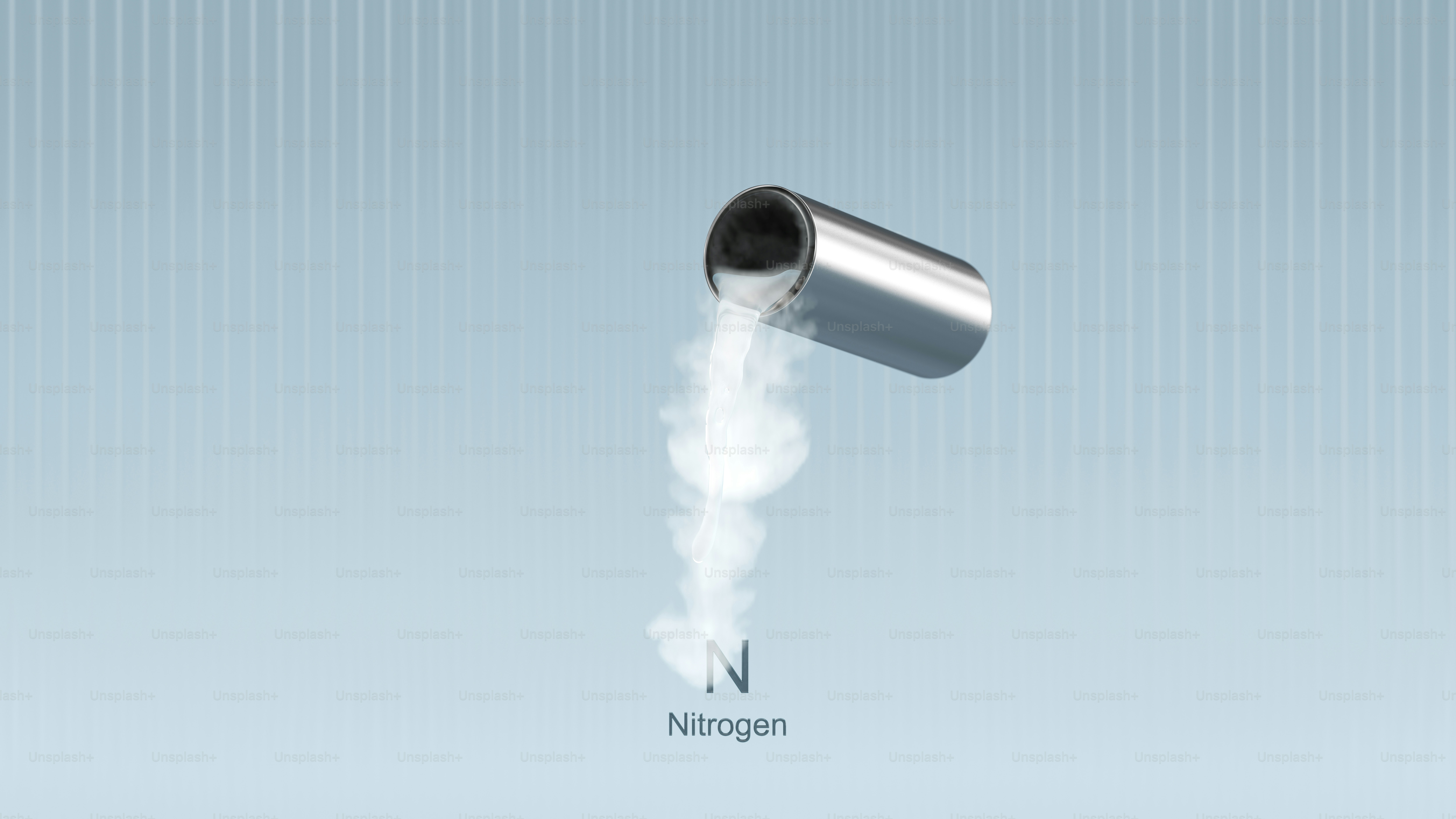 Gas nitrógeno que sale de un recipiente metálico
