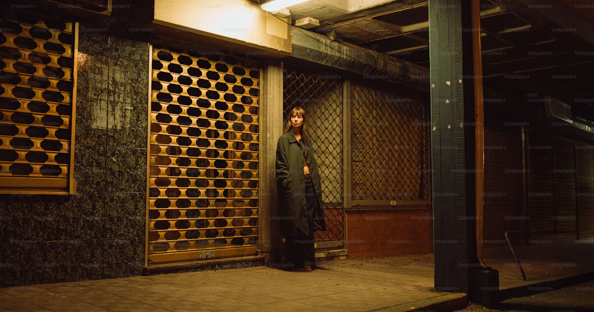 A person stands in a dimly lit alleyway. photo – Cinematic Image on ...
