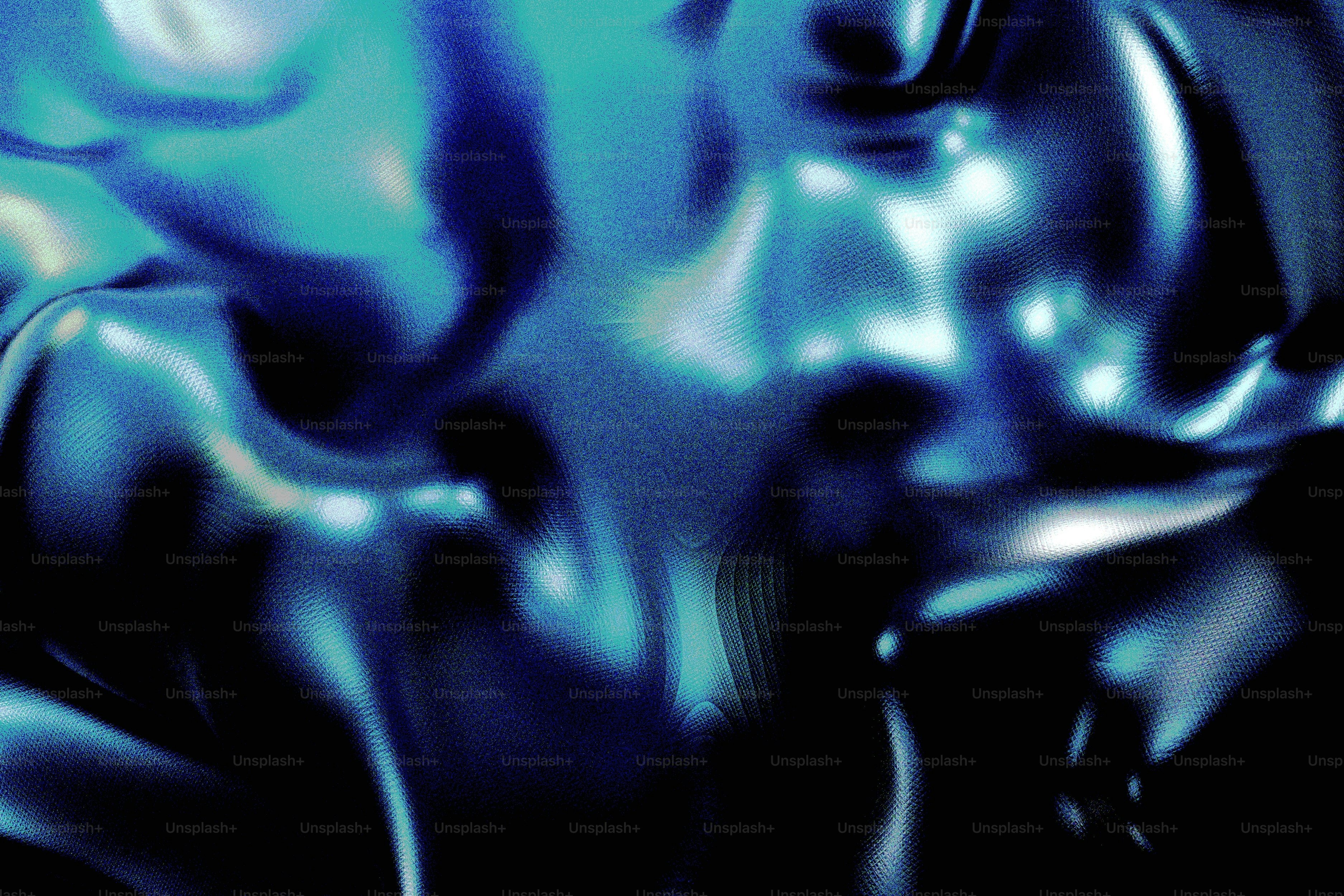 Abstract, silvery blue fluid