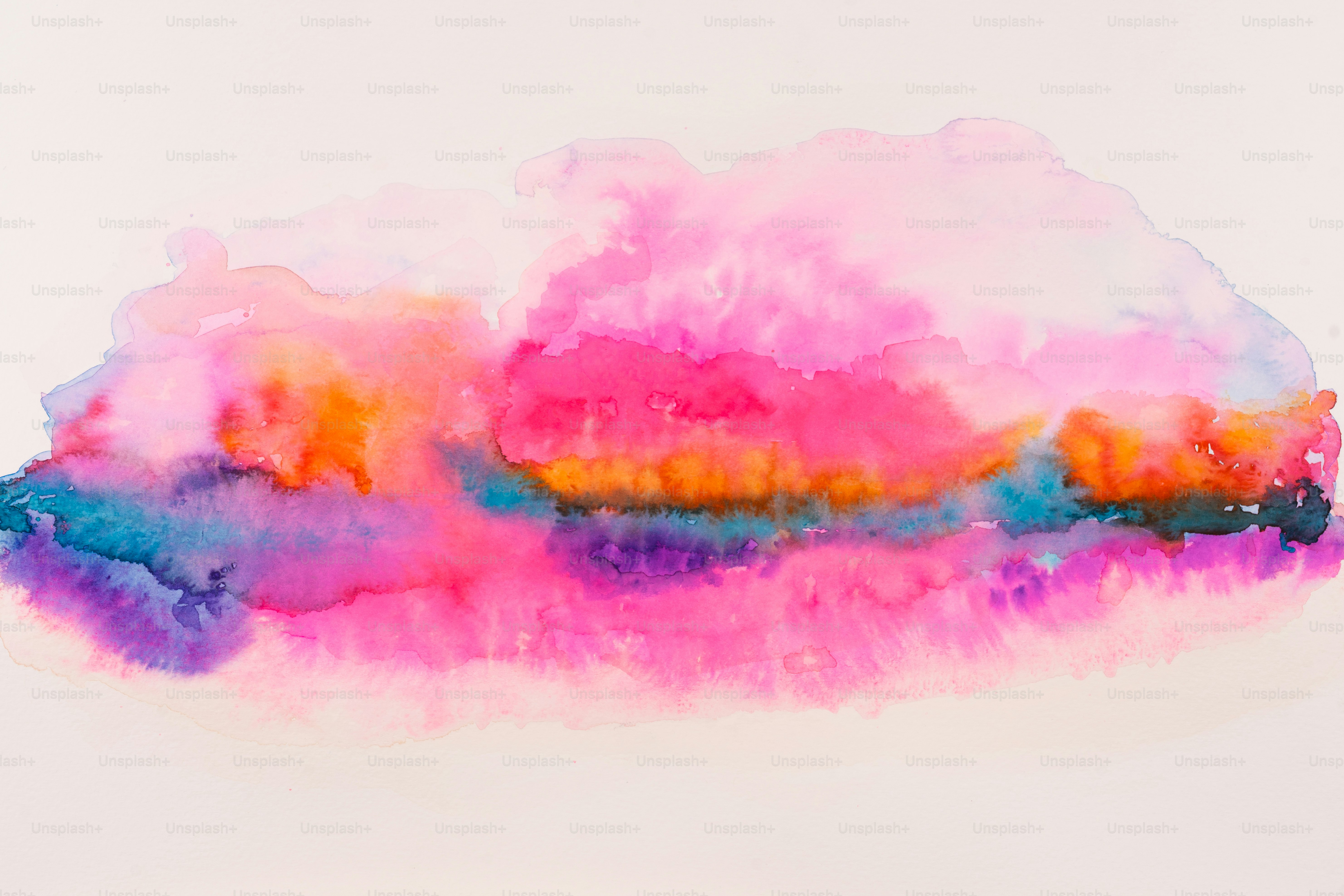 Watercolor painting of vibrant, blended colors.
