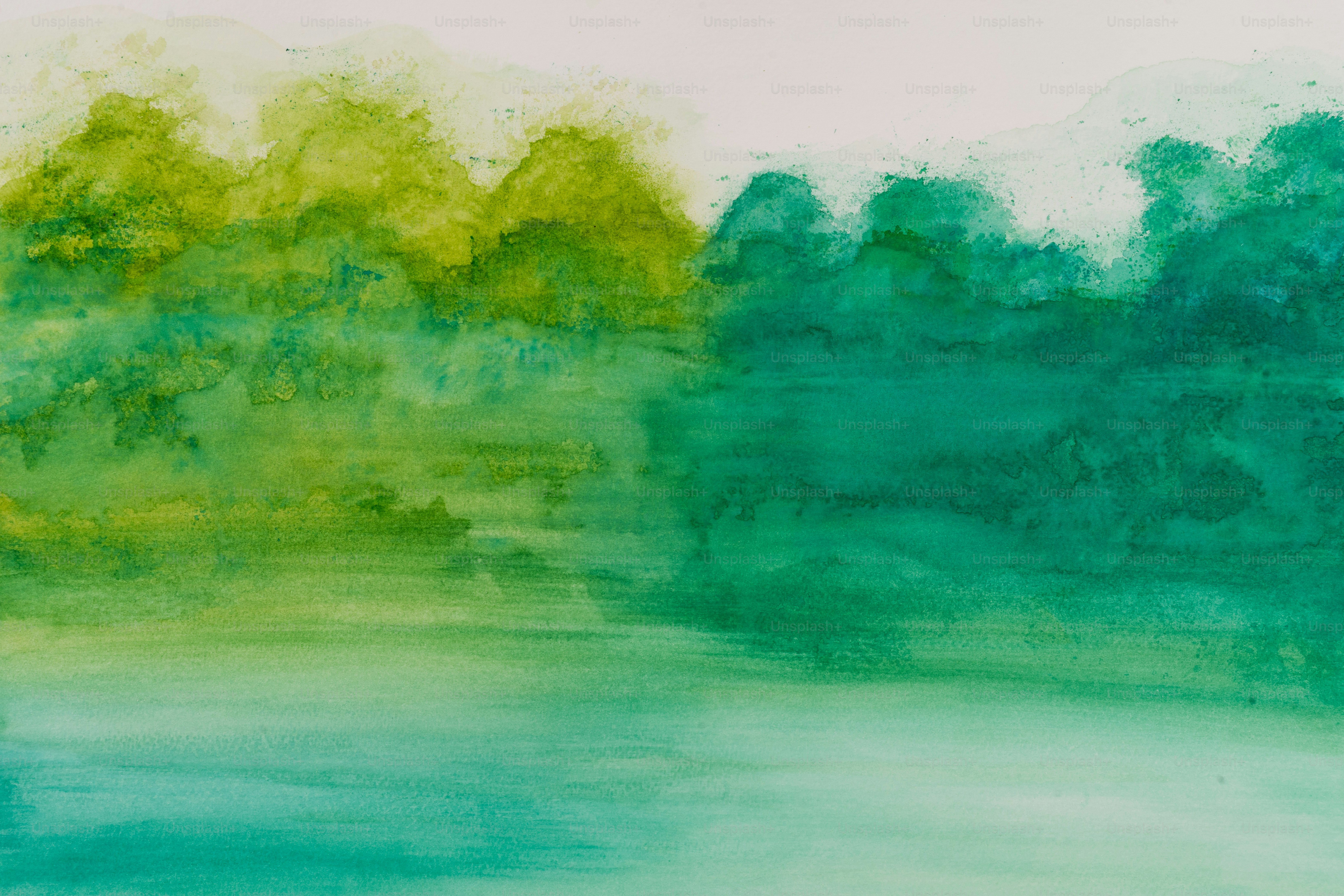 Abstract painting with shades of green and blue. photo – Wallpaper ...