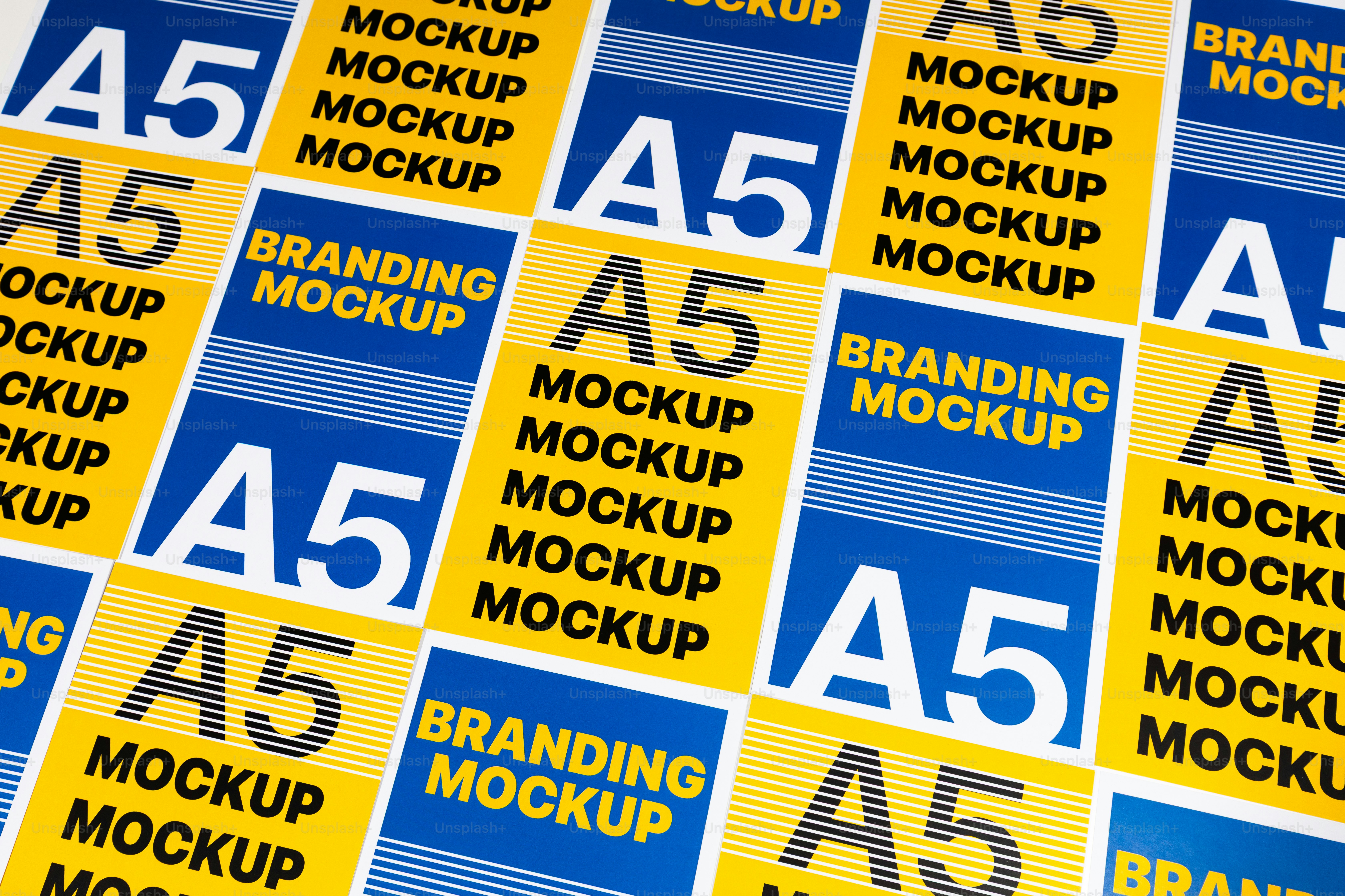 Multiple a5 mockups with branding text are visible.
